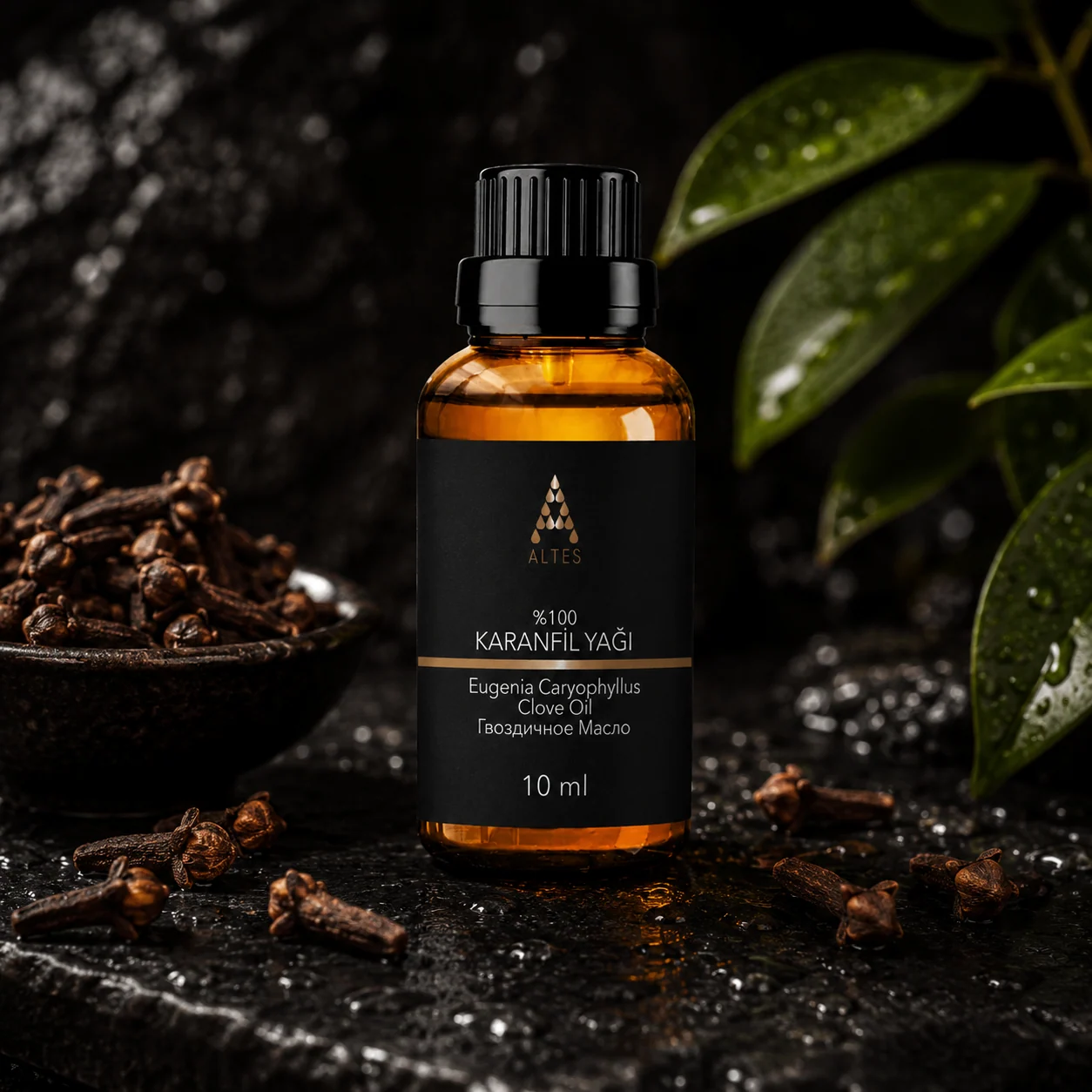ALTES Karanfil Uçucu Yağı 10 ml – %100 Saf ve Doğal - siyah taş zemin ürün görseli