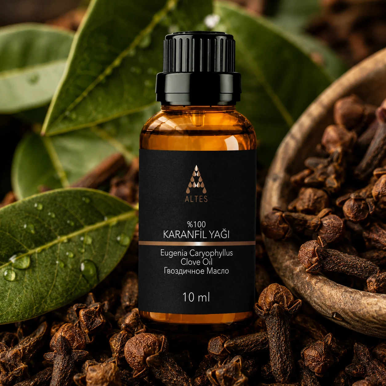 ALTES Karanfil Uçucu Yağı 10 ml – %100 Saf ve Doğal - bitkisel yakın plan ürün görseli