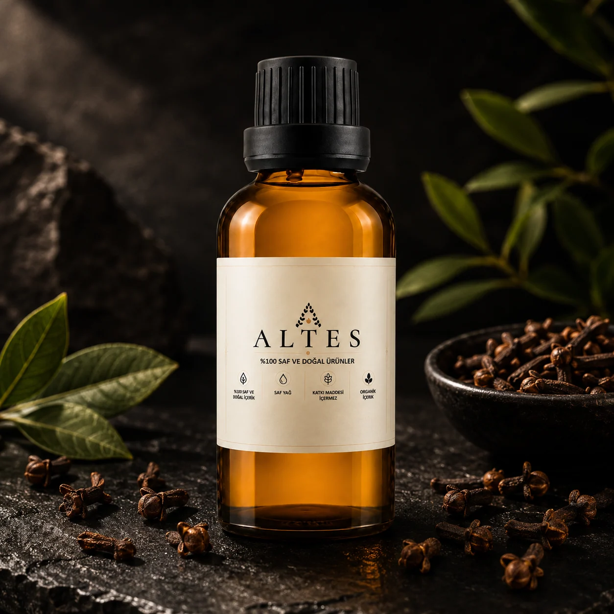 ALTES Karanfil Uçucu Yağı 100 ml – %100 Saf ve Doğal - koyu lüks ürün görseli