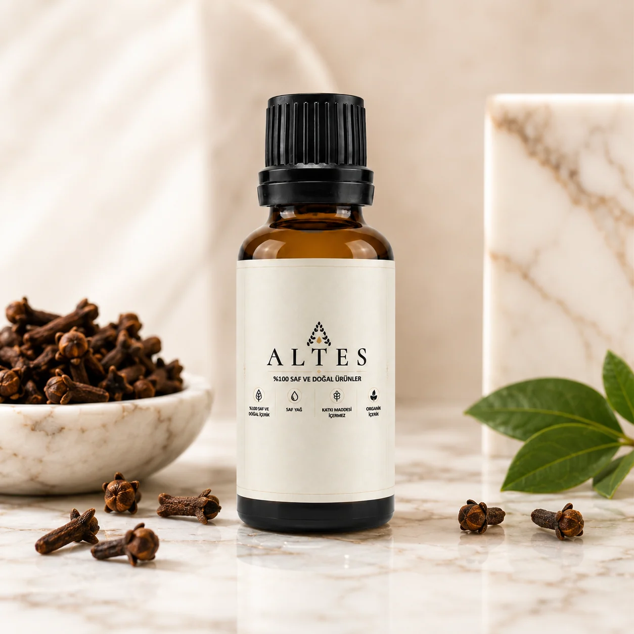 ALTES Karanfil Uçucu Yağı 20 ml – %100 Saf ve Doğal - mermer zemin ürün görseli