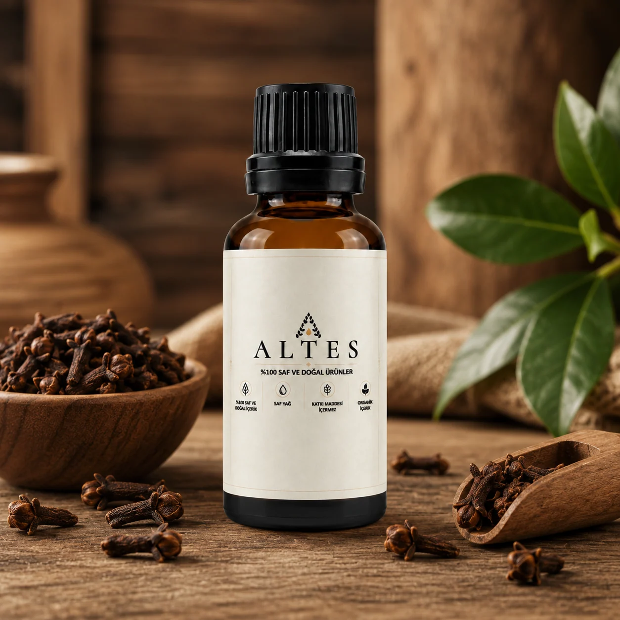 ALTES Karanfil Uçucu Yağı 20 ml – %100 Saf ve Doğal - ahşap zemin ürün görseli