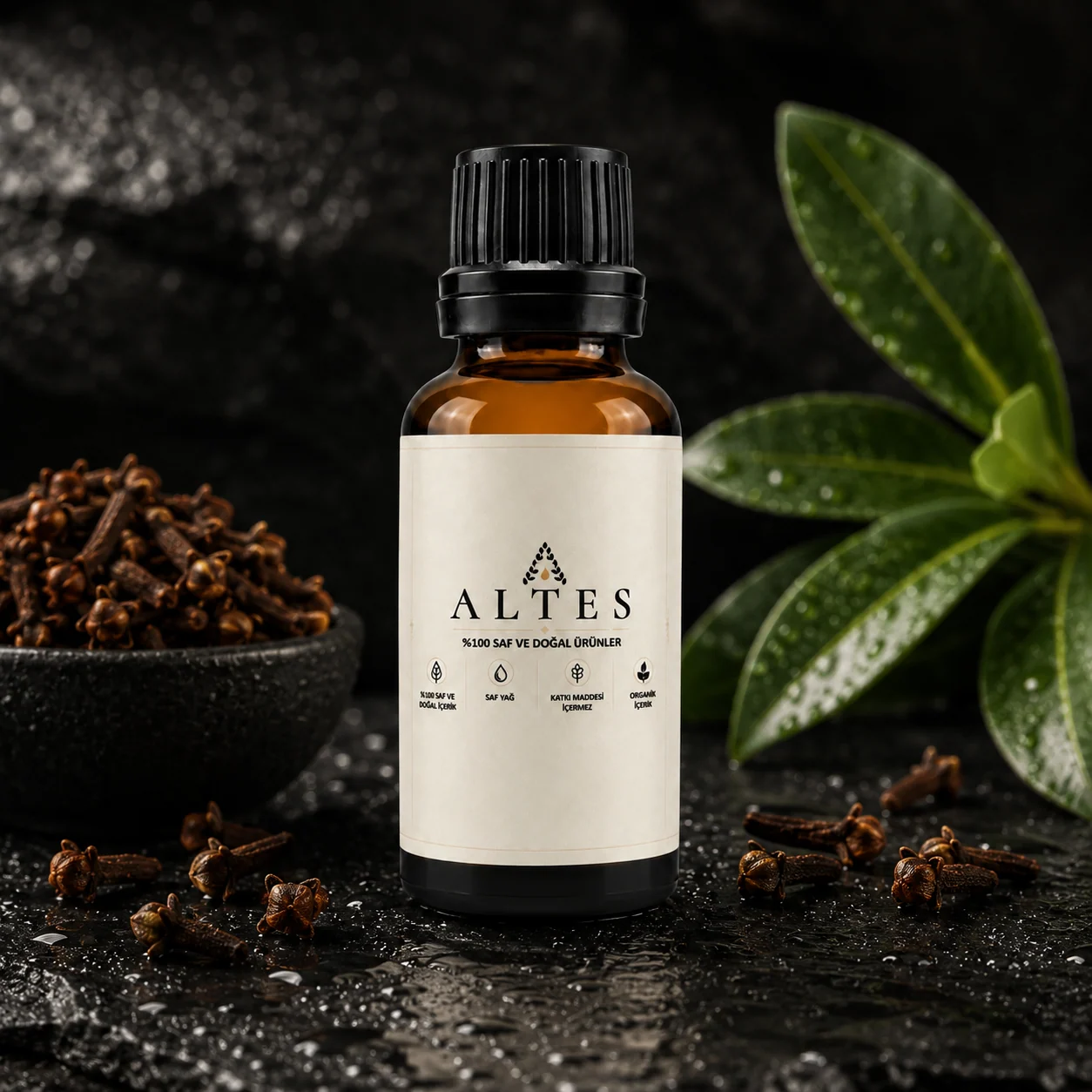 ALTES Karanfil Uçucu Yağı 20 ml – %100 Saf ve Doğal - siyah taş zemin ürün görseli