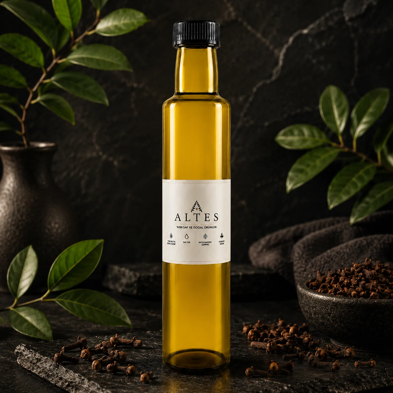 ALTES Karanfil Uçucu Yağı 250 ml – %100 Saf ve Doğal - koyu lüks ürün görseli