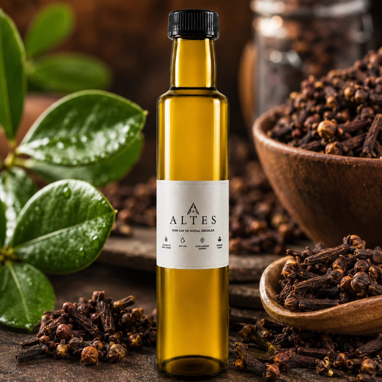 ALTES Karanfil Uçucu Yağı 250 ml – %100 Saf ve Doğal - bitkisel yakın plan ürün görseli