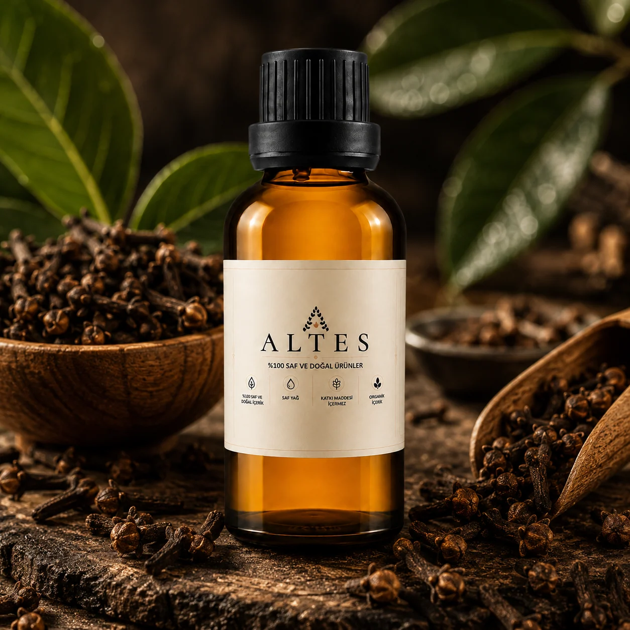ALTES Karanfil Uçucu Yağı 50 ml – %100 Saf ve Doğal - bitkisel yakın plan ürün görseli