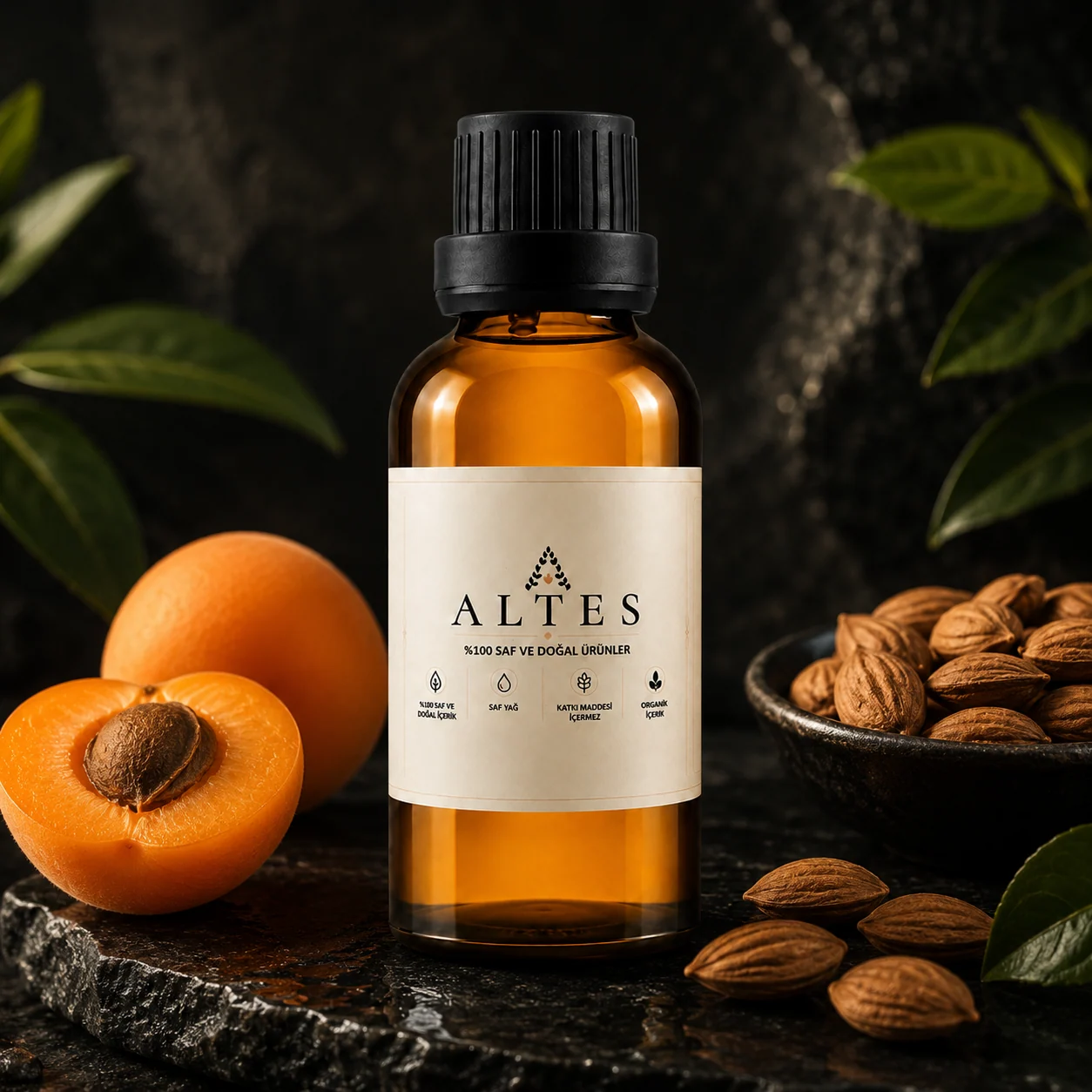 ALTES Kayısı Çekirdeği Yağı 100 ml – %100 Saf ve Doğal - koyu lüks ürün görseli