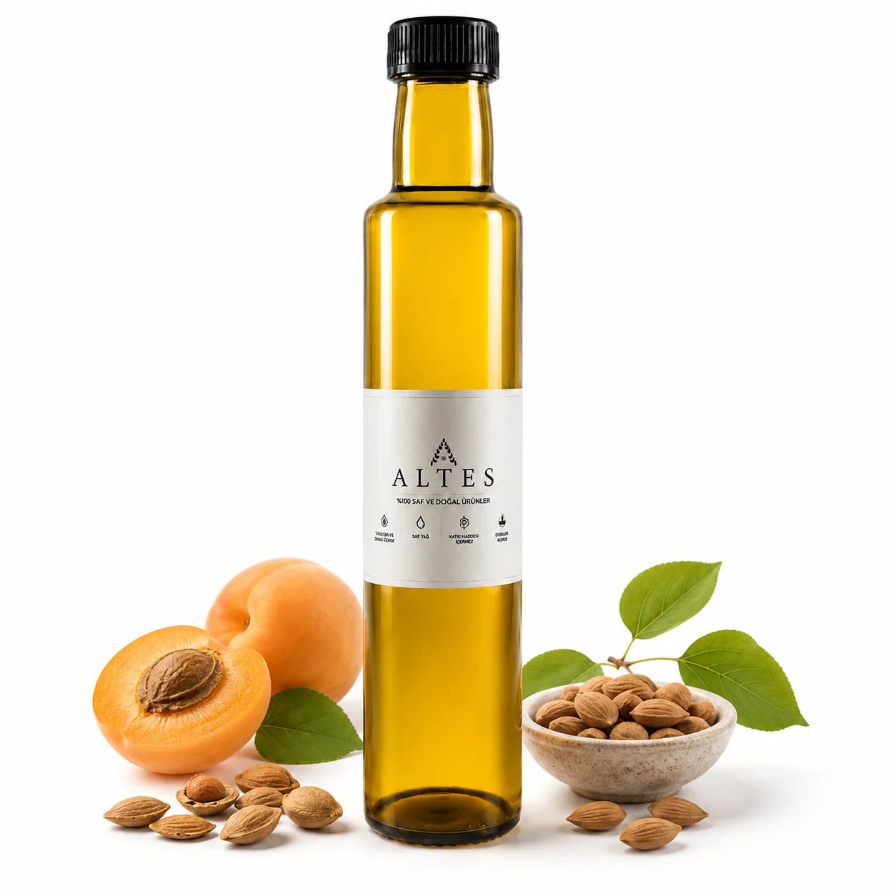ALTES Kayısı Çekirdeği Yağı 250 ml – %100 Saf ve Doğal - beyaz zemin ürün görseli