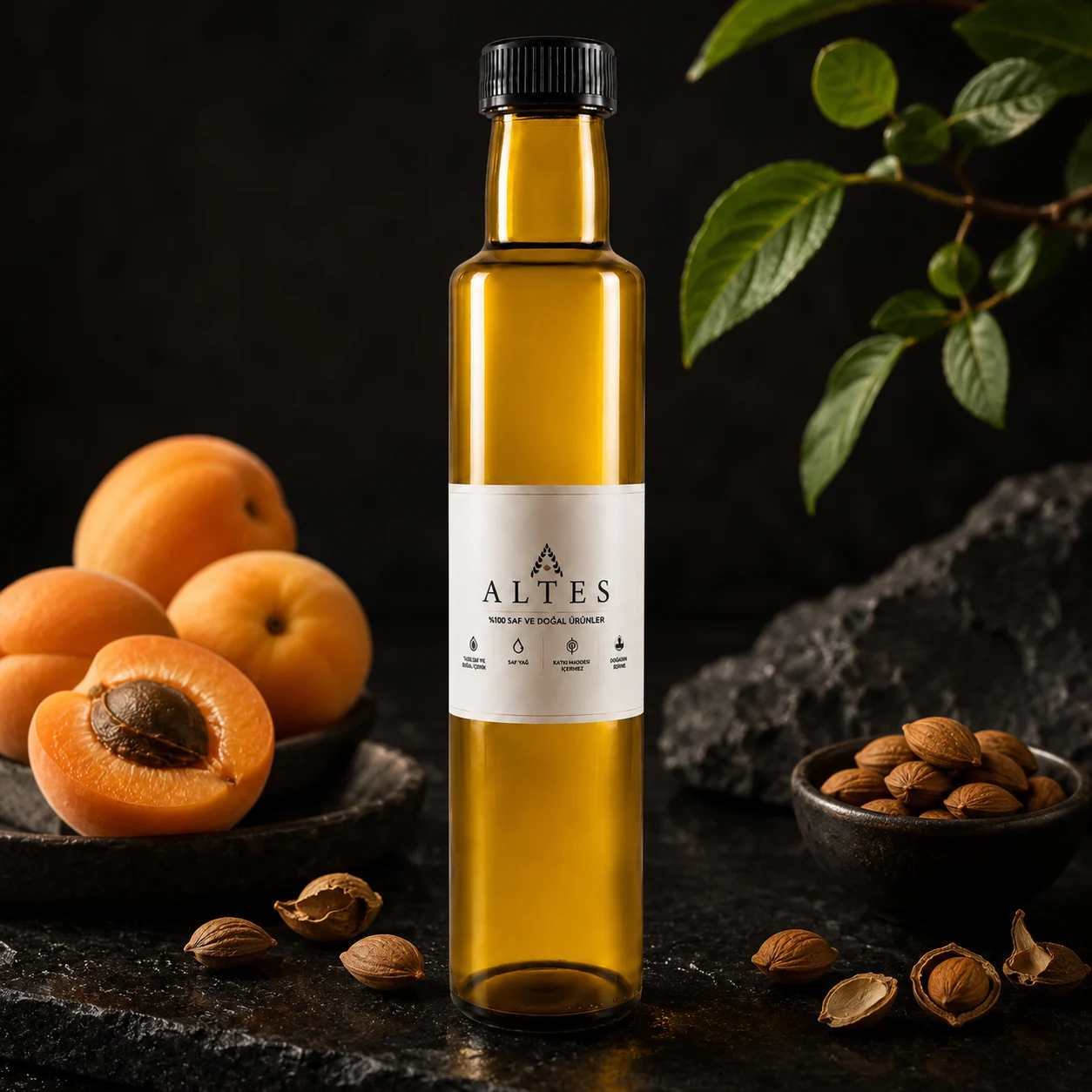 ALTES Kayısı Çekirdeği Yağı 250 ml – %100 Saf ve Doğal - koyu lüks ürün görseli