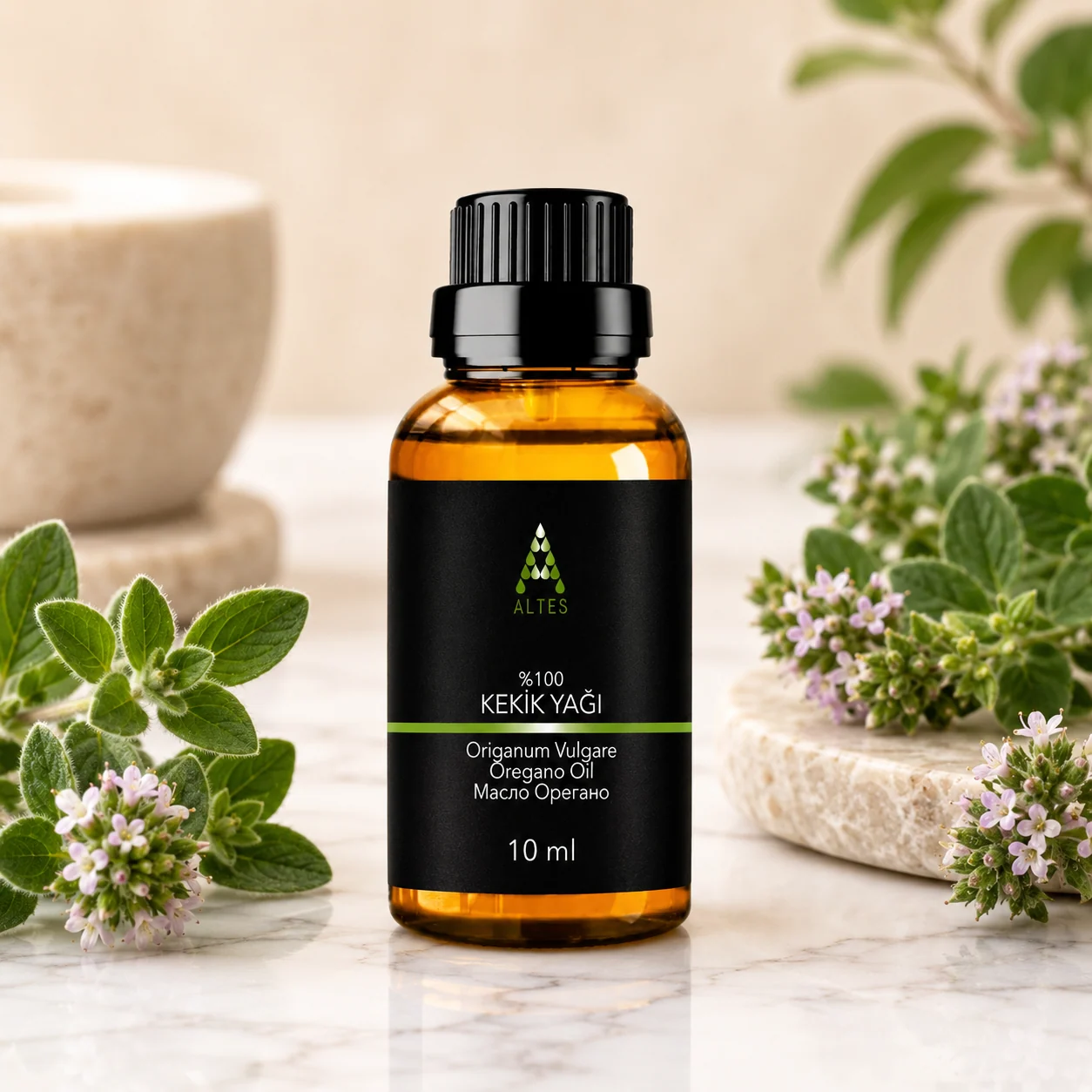 ALTES Kekik Uçucu Yağ 10 ml – %100 Saf ve Doğal - mermer zemin ürün görseli