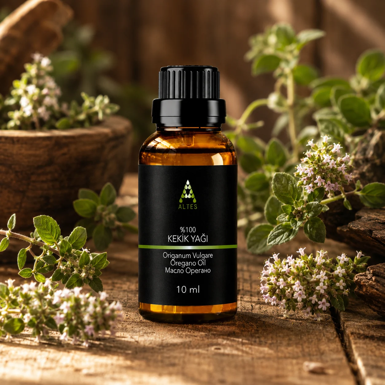 ALTES Kekik Uçucu Yağ 10 ml – %100 Saf ve Doğal - ahşap zemin ürün görseli