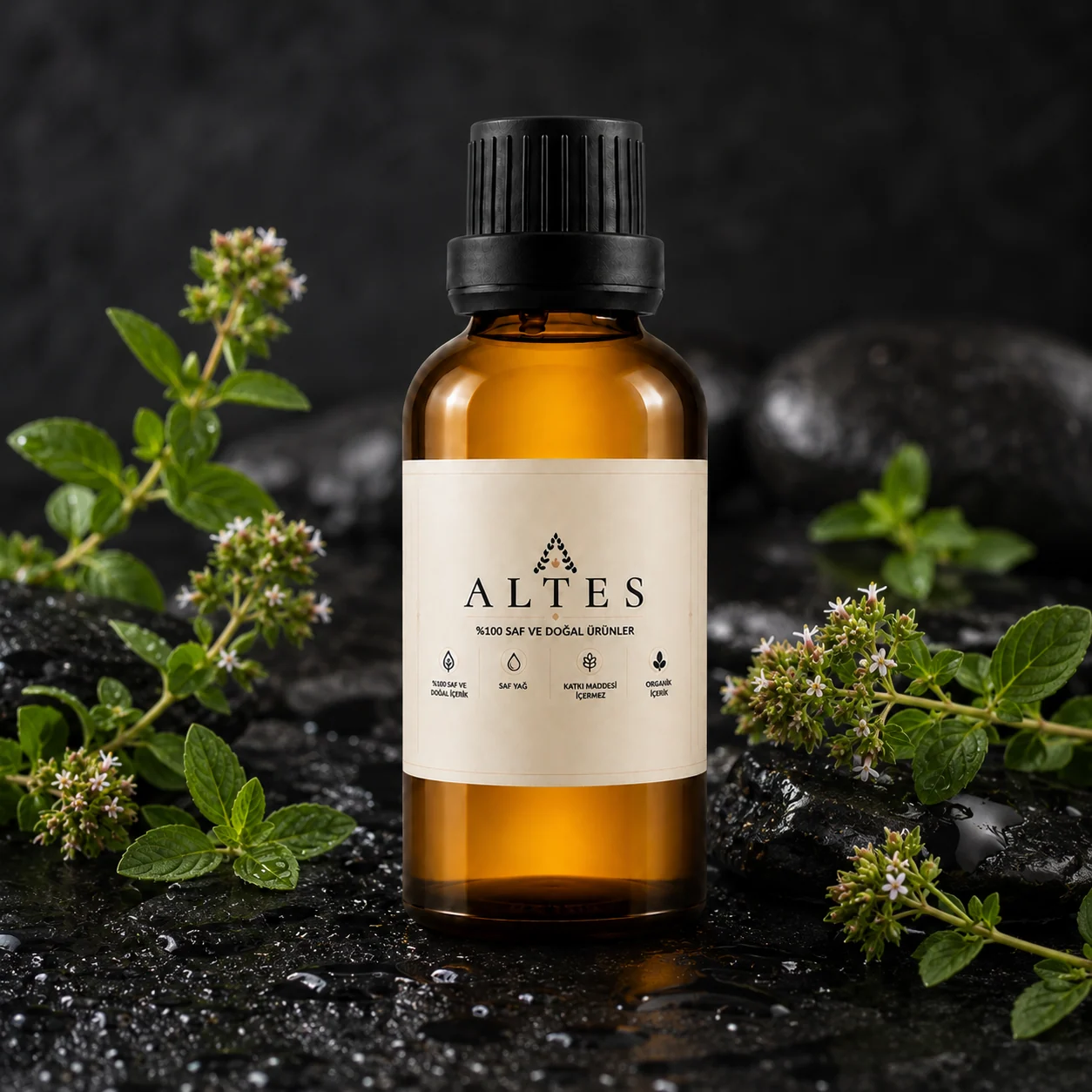 ALTES Kekik Uçucu Yağ 100 ml – %100 Saf ve Doğal - siyah taş zemin ürün görseli