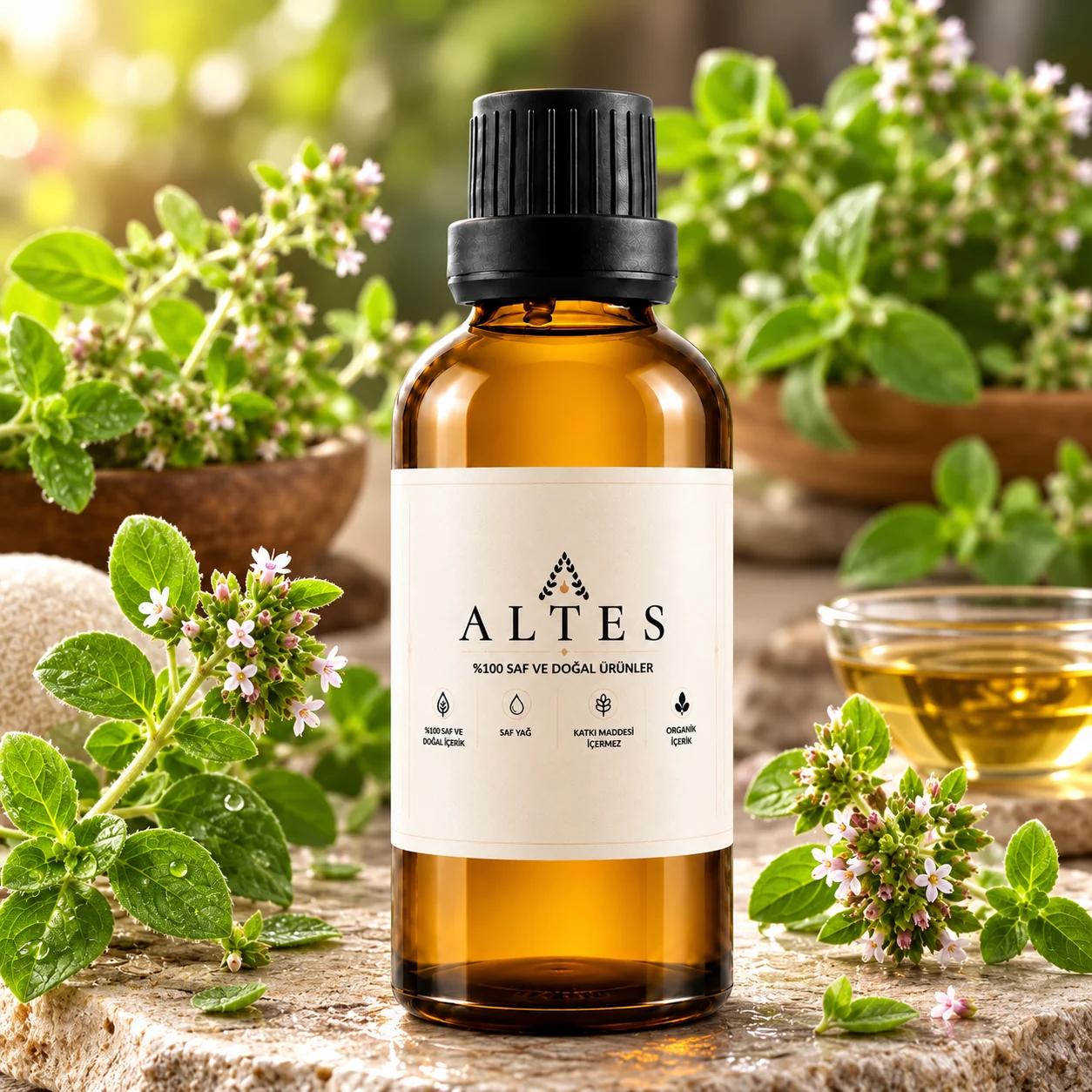 ALTES Kekik Uçucu Yağ 100 ml – %100 Saf ve Doğal - bitkisel yakın plan ürün görseli