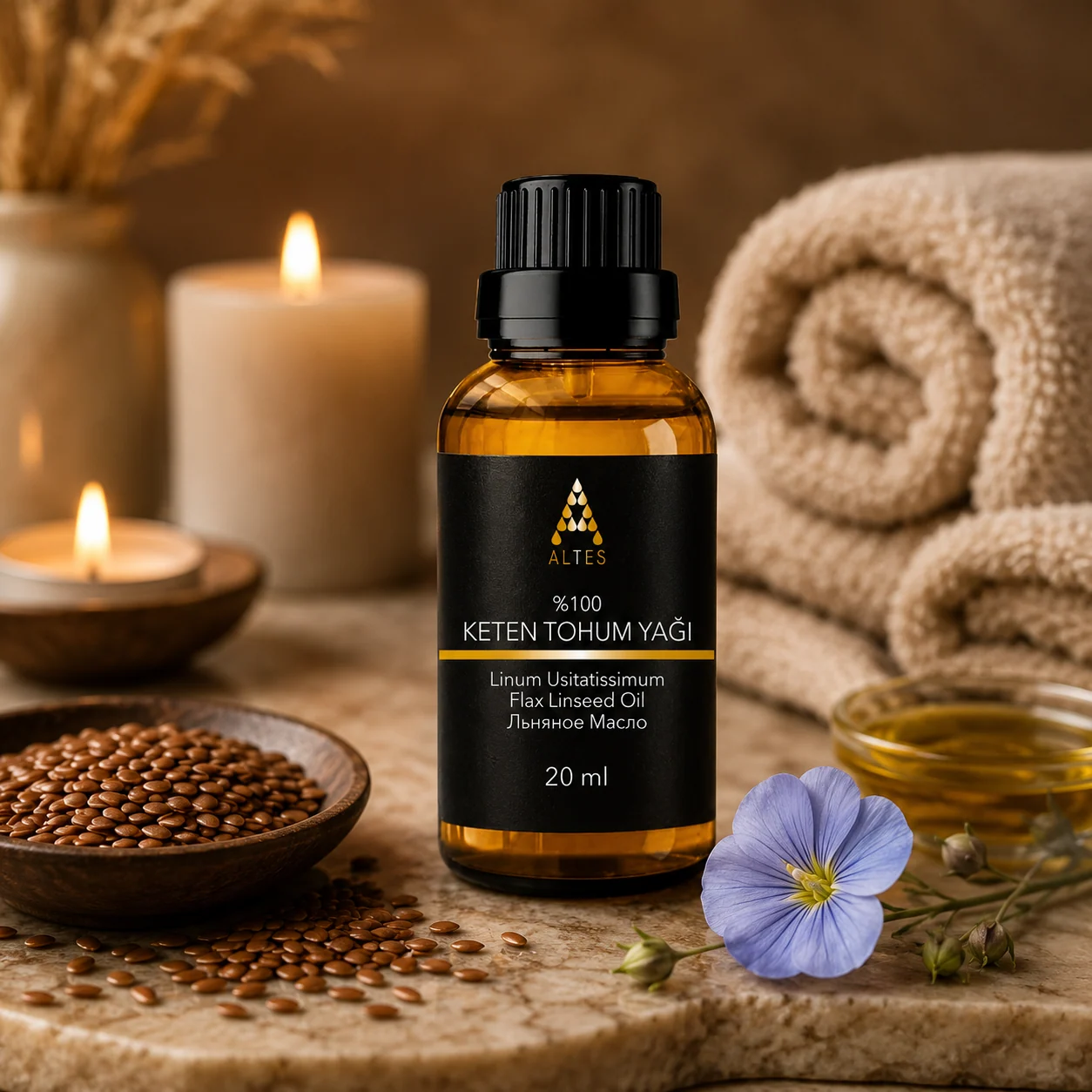 Keten Tohumu Yağı 20 ml – %100 Saf ve Doğal
