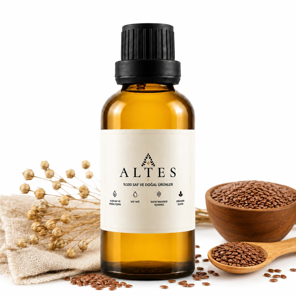ALTES Keten Tohumu Yağı 50 ml – %100 Saf ve Doğal - beyaz zemin ürün görseli