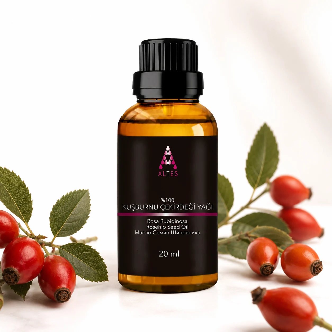ALTES Kuşburnu Yağı 20 ml – %100 Saf ve Doğal - beyaz zemin ürün görseli