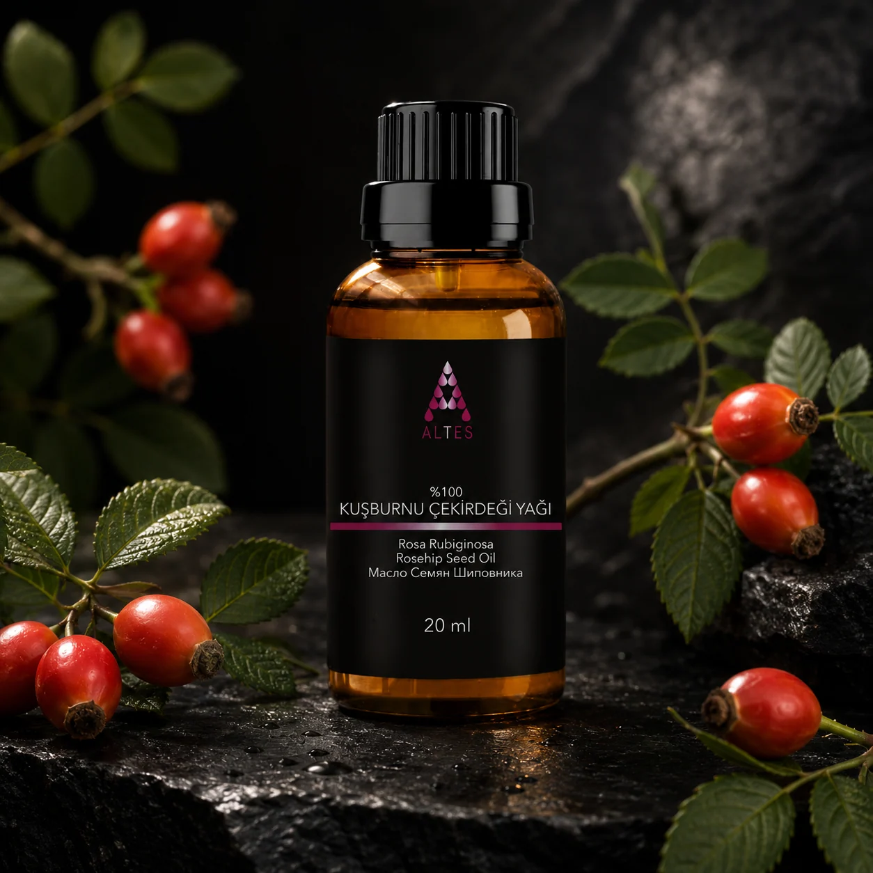 ALTES Kuşburnu Yağı 20 ml – %100 Saf ve Doğal - koyu lüks ürün görseli