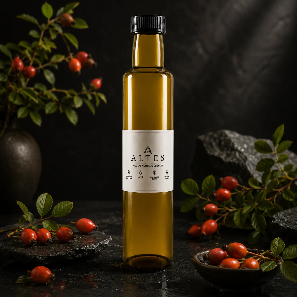 ALTES Kuşburnu Yağı 250 ml – %100 Saf ve Doğal - koyu lüks ürün görseli