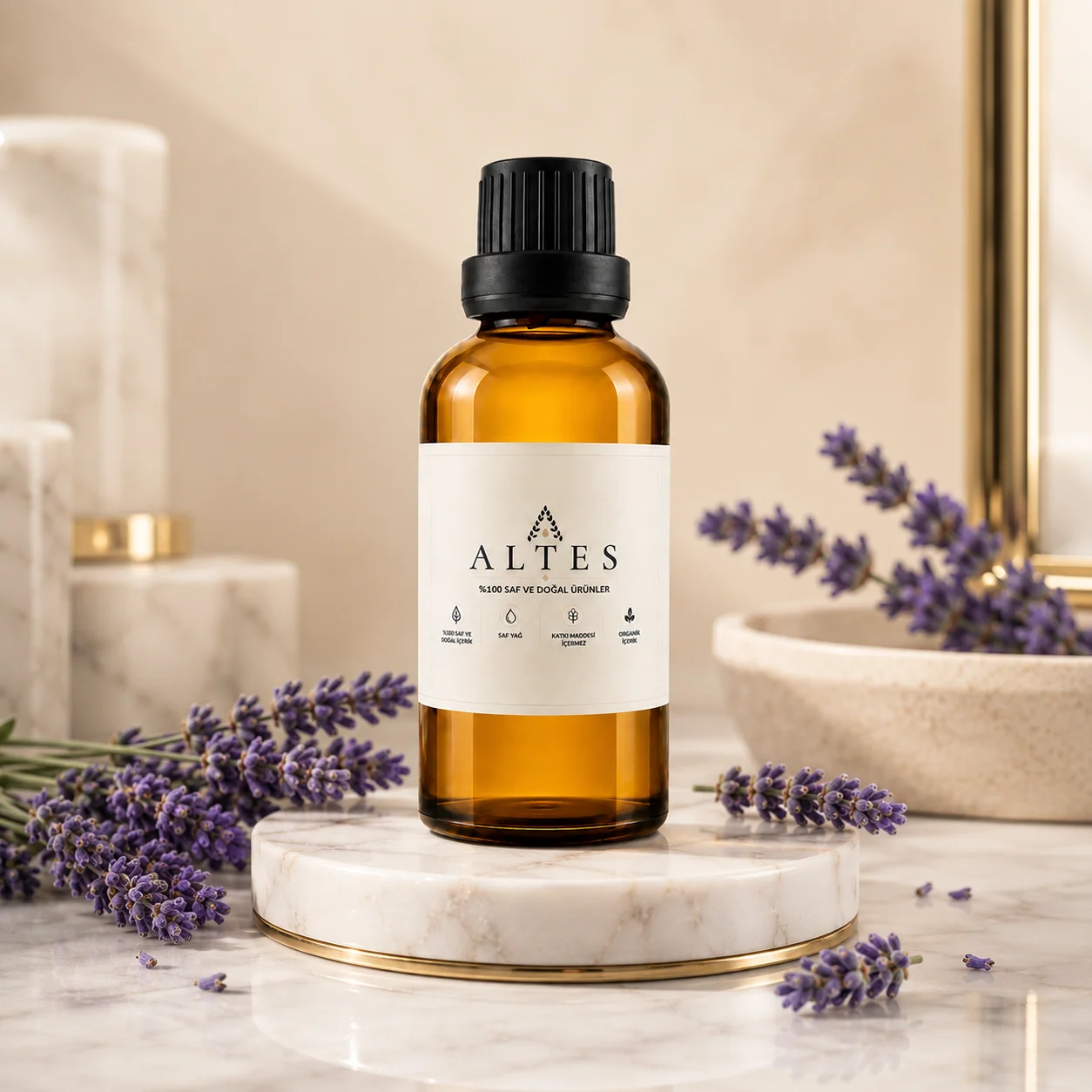 ALTES Lavanta Uçucu Yağı 50 ml – %100 Saf ve Doğal - mermer zemin ürün görseli