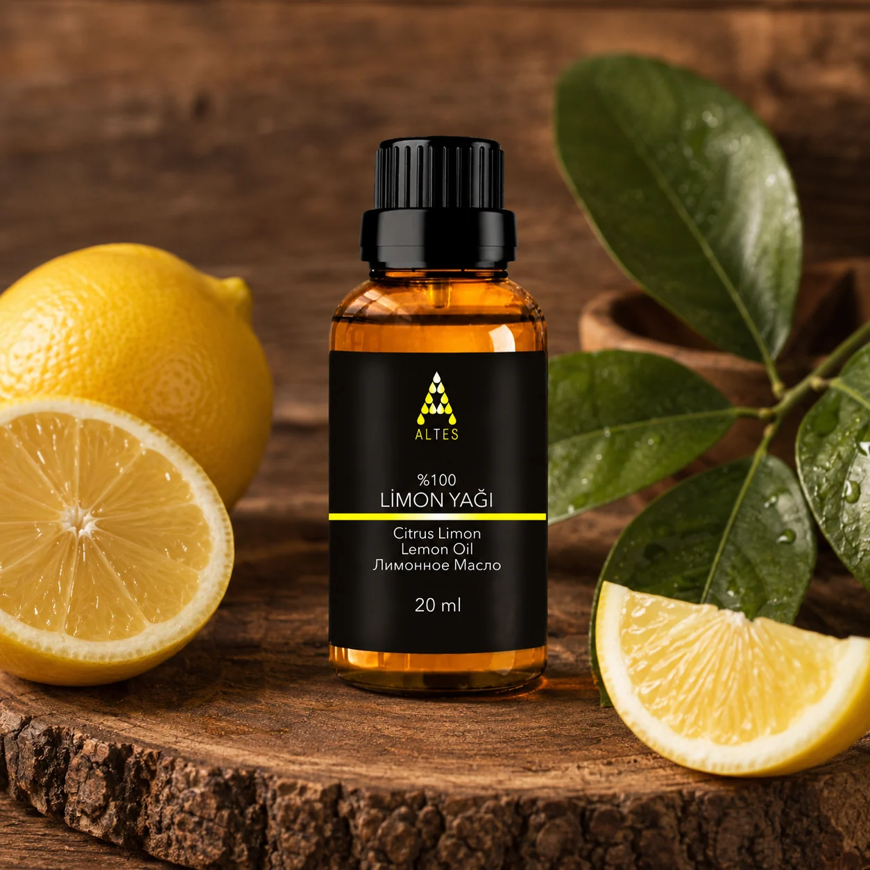 ALTES Limon Uçucu Yağı 20 ml – %100 Saf ve Doğal - ahşap zemin ürün görseli