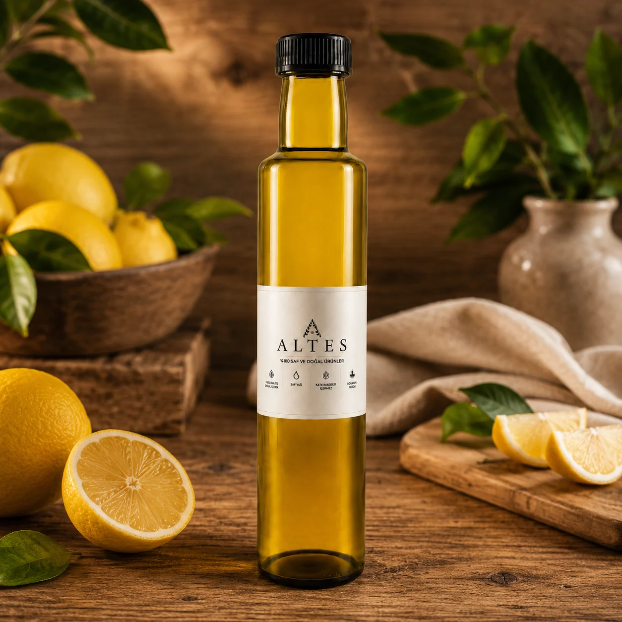 ALTES Limon Uçucu Yağı 250 ml – %100 Saf ve Doğal - ahşap zemin ürün görseli