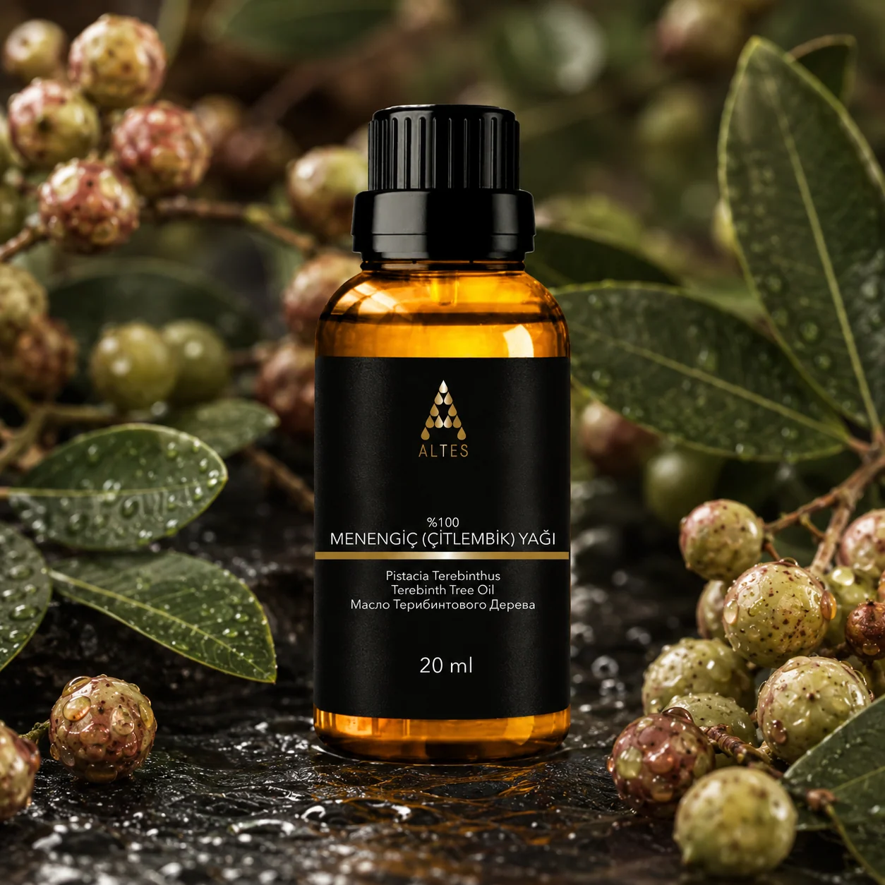 ALTES Menengiç Yağı 20 ml – %100 Saf ve Doğal - bitkisel yakın plan ürün görseli