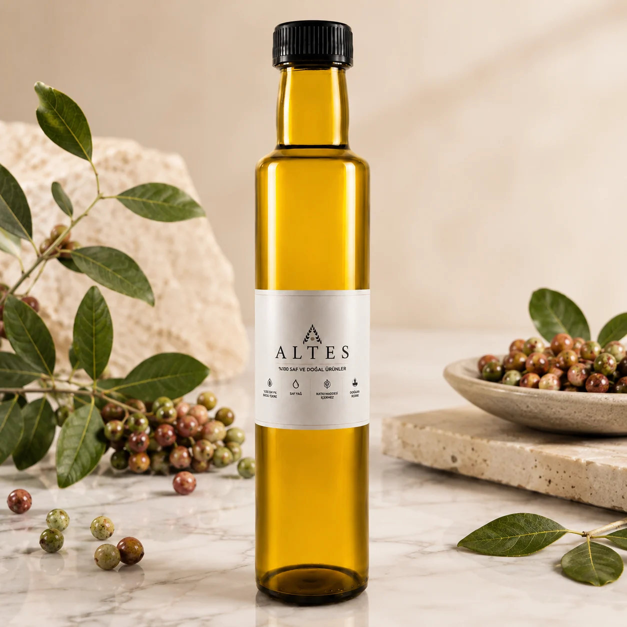 ALTES Menengiç Yağı 250 ml – %100 Saf ve Doğal - mermer zemin ürün görseli