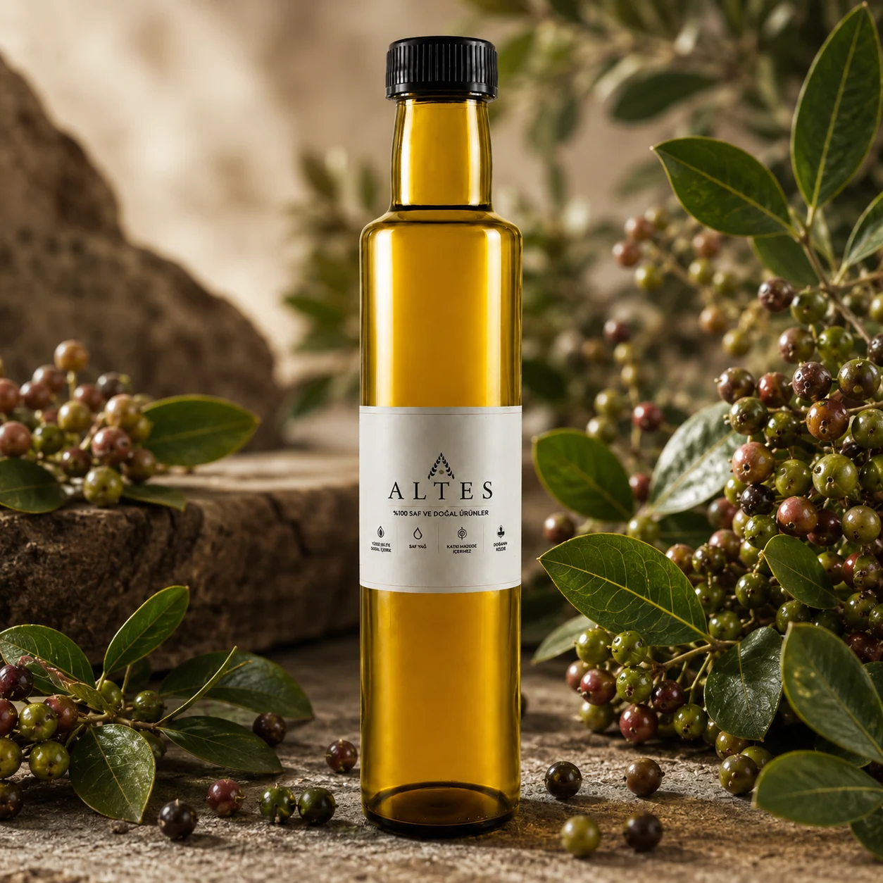 ALTES Menengiç Yağı 250 ml – %100 Saf ve Doğal - bitkisel yakın plan ürün görseli