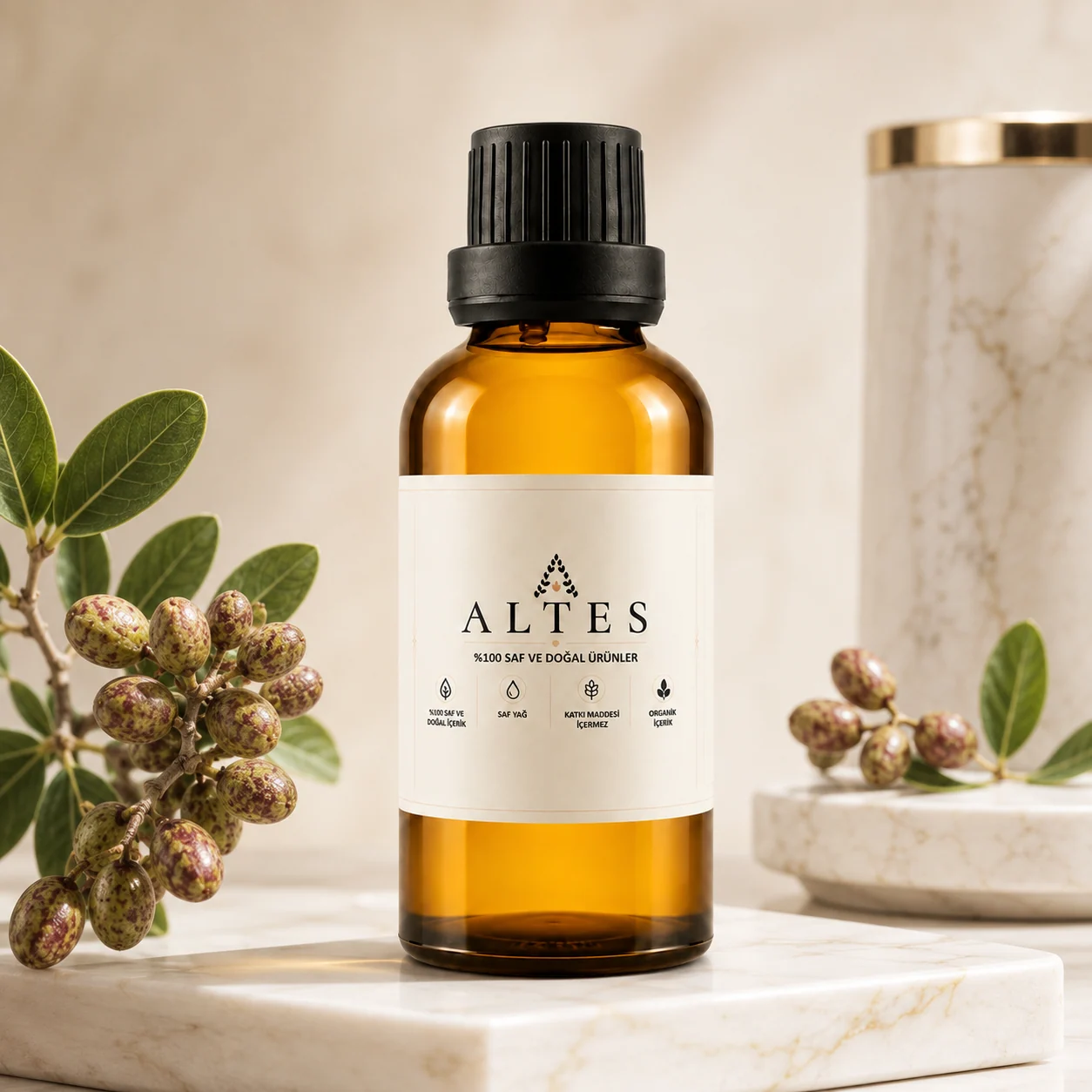 ALTES Menengiç Yağı 50 ml – %100 Saf ve Doğal - mermer zemin ürün görseli