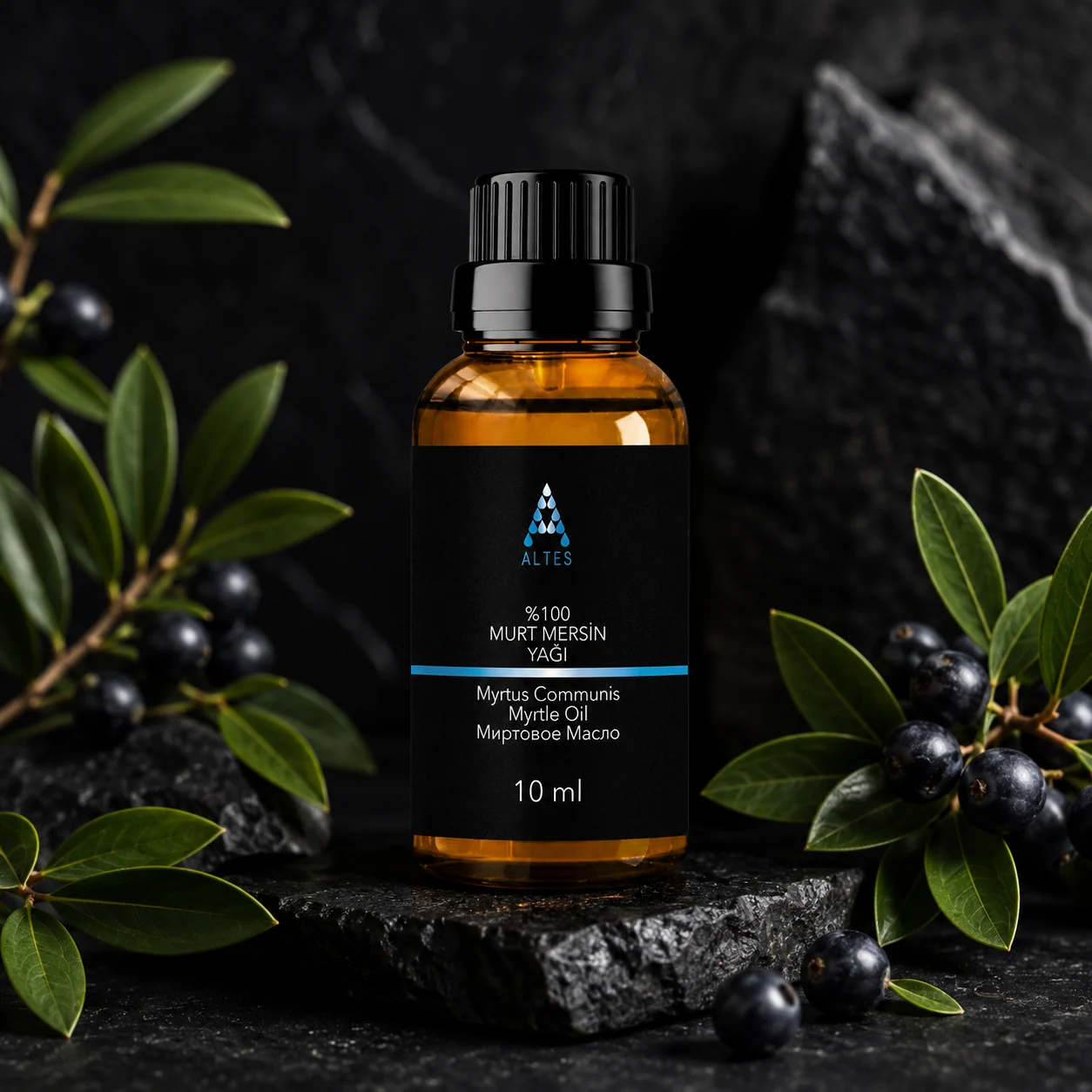 ALTES Murt Uçucu Yağı 10 ml – %100 Saf ve Doğal - koyu lüks ürün görseli