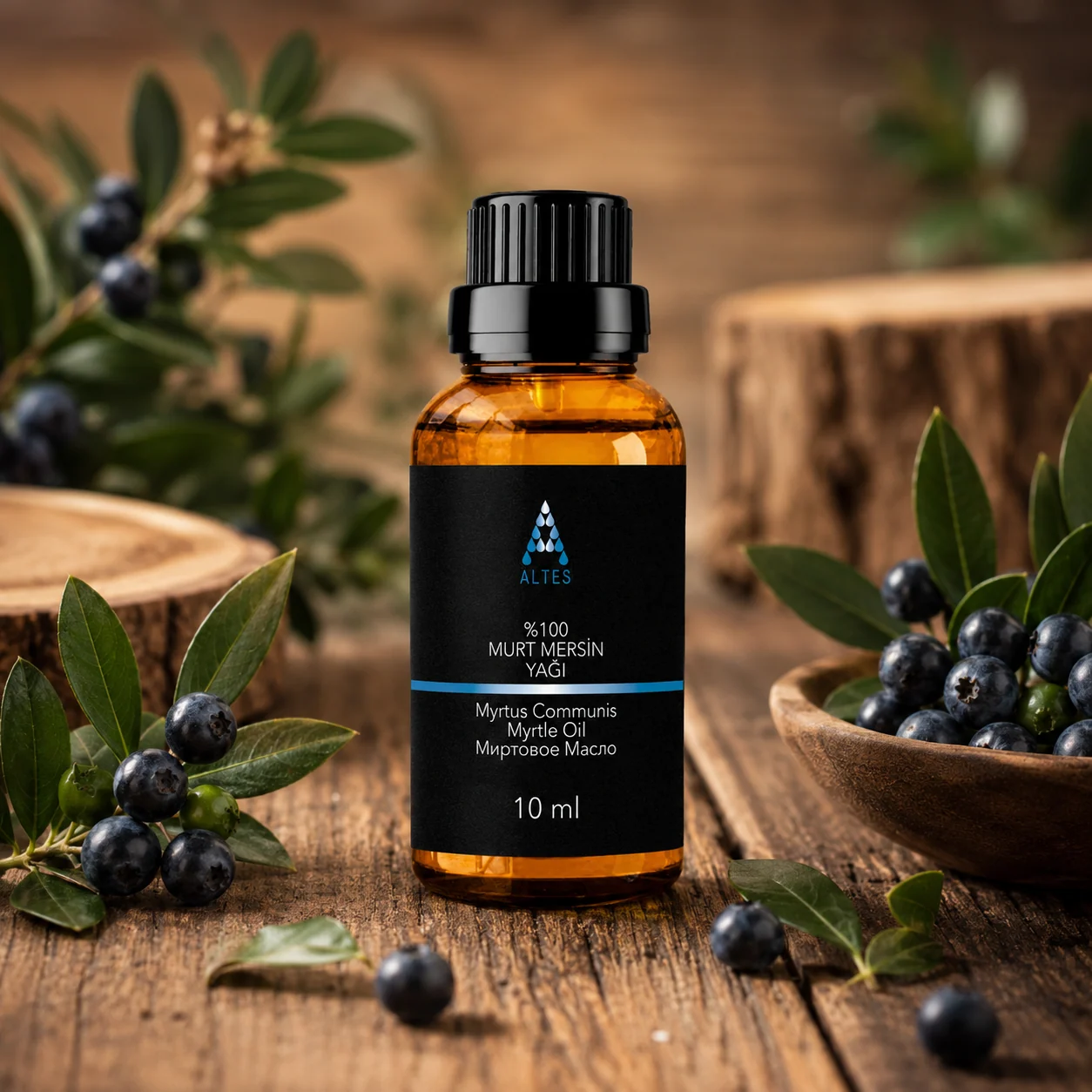 ALTES Murt Uçucu Yağı 10 ml – %100 Saf ve Doğal - ahşap zemin ürün görseli