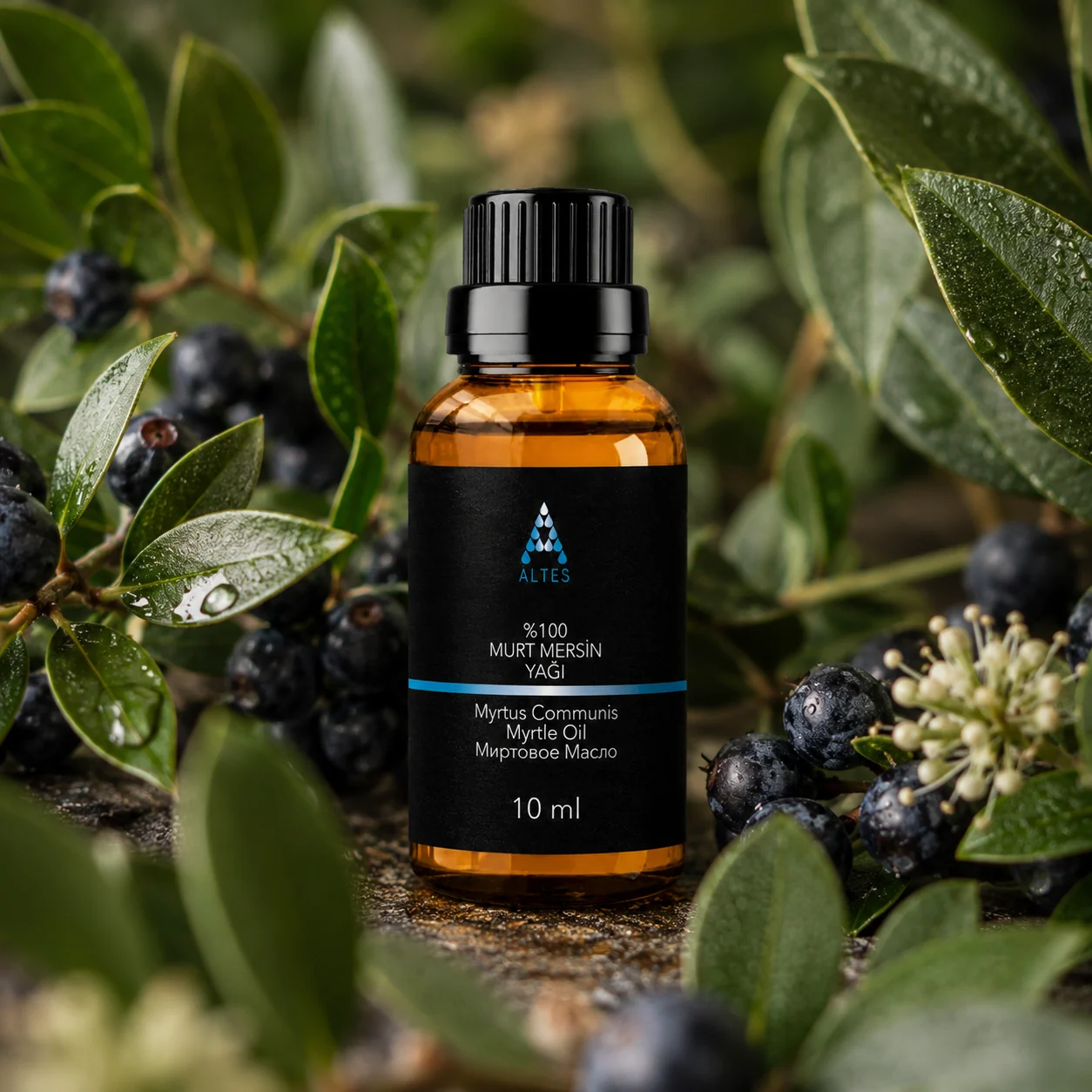 ALTES Murt Uçucu Yağı 10 ml – %100 Saf ve Doğal - bitkisel yakın plan ürün görseli