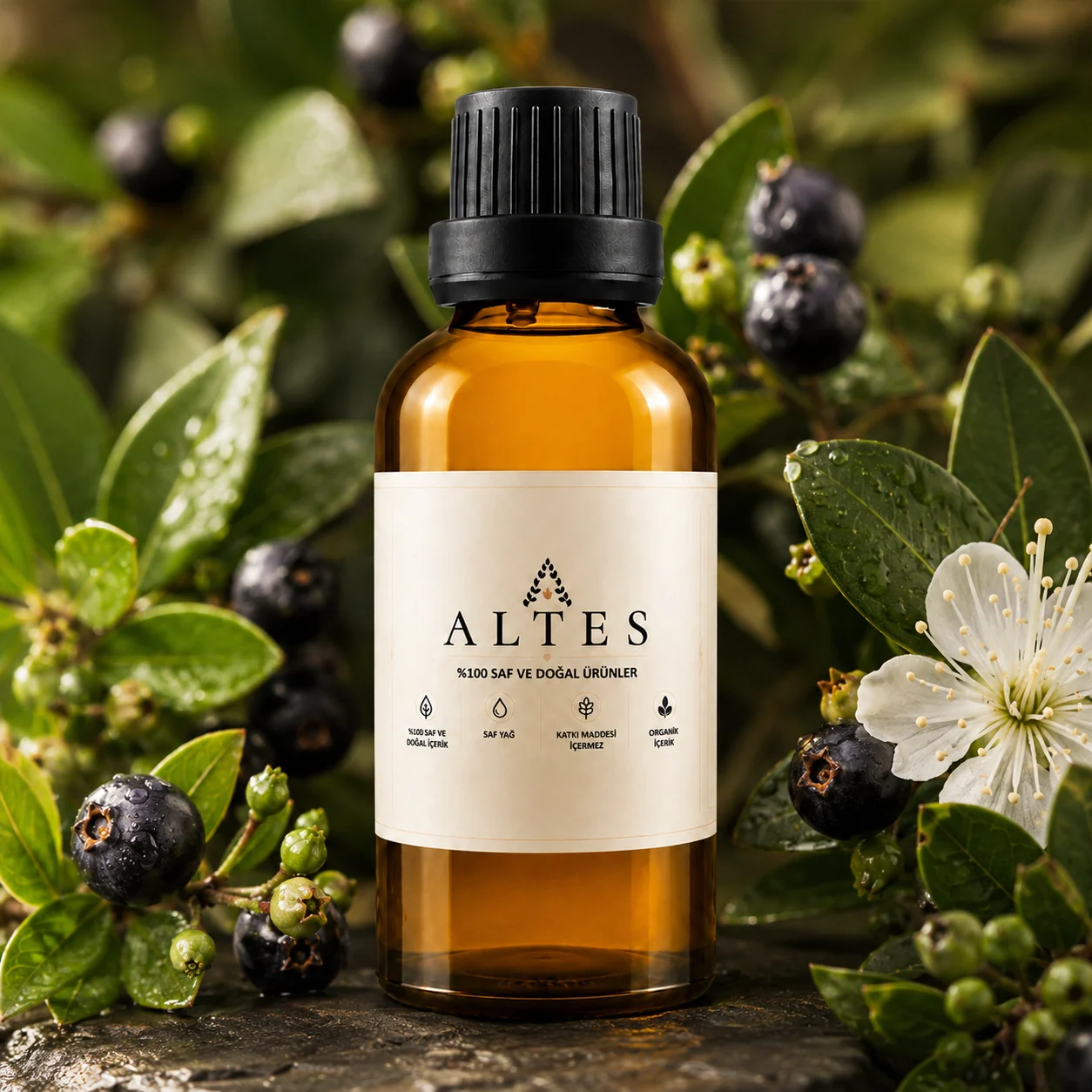 ALTES Murt Uçucu Yağı 100 ml – %100 Saf ve Doğal - bitkisel yakın plan ürün görseli