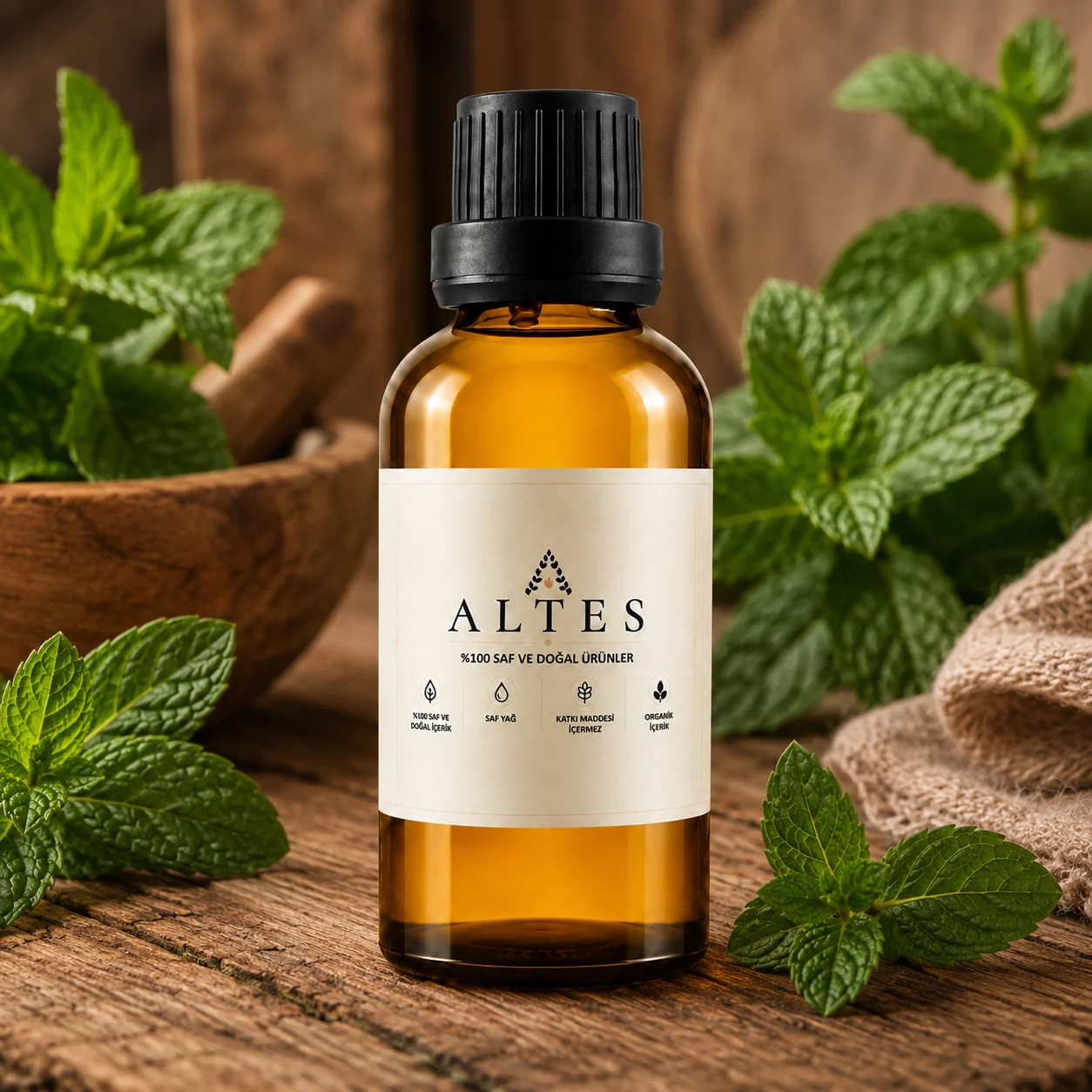 ALTES Nane Uçucu Yağı 100 ml – %100 Saf ve Doğal - ahşap zemin ürün görseli