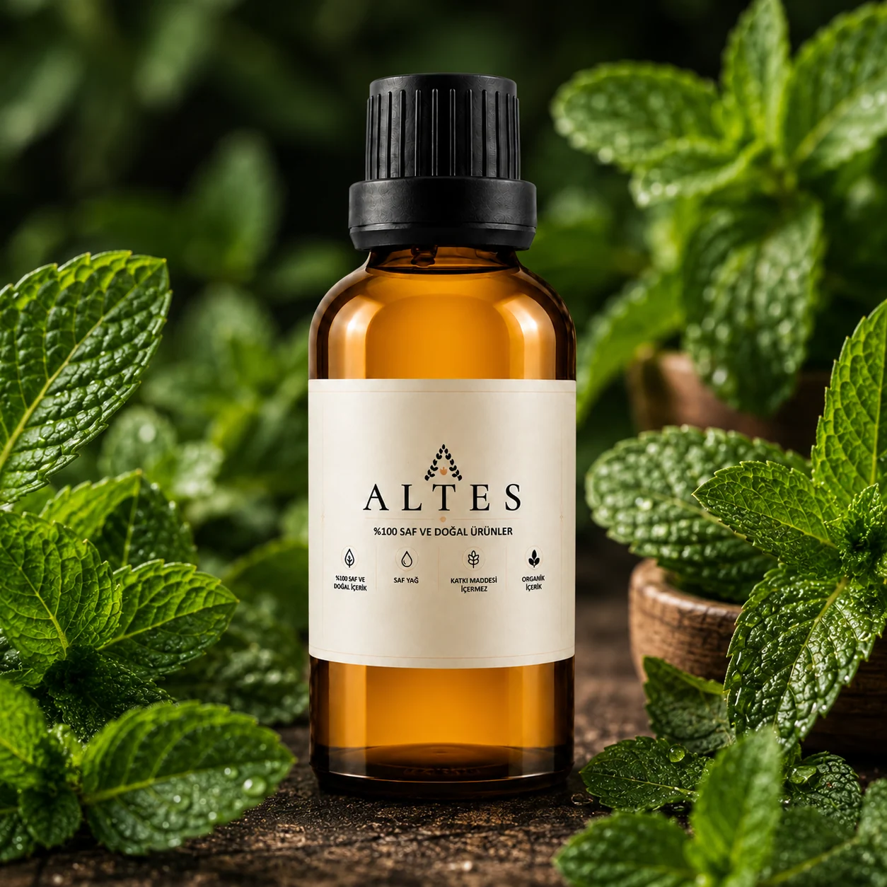 ALTES Nane Uçucu Yağı 100 ml – %100 Saf ve Doğal - bitkisel yakın plan ürün görseli