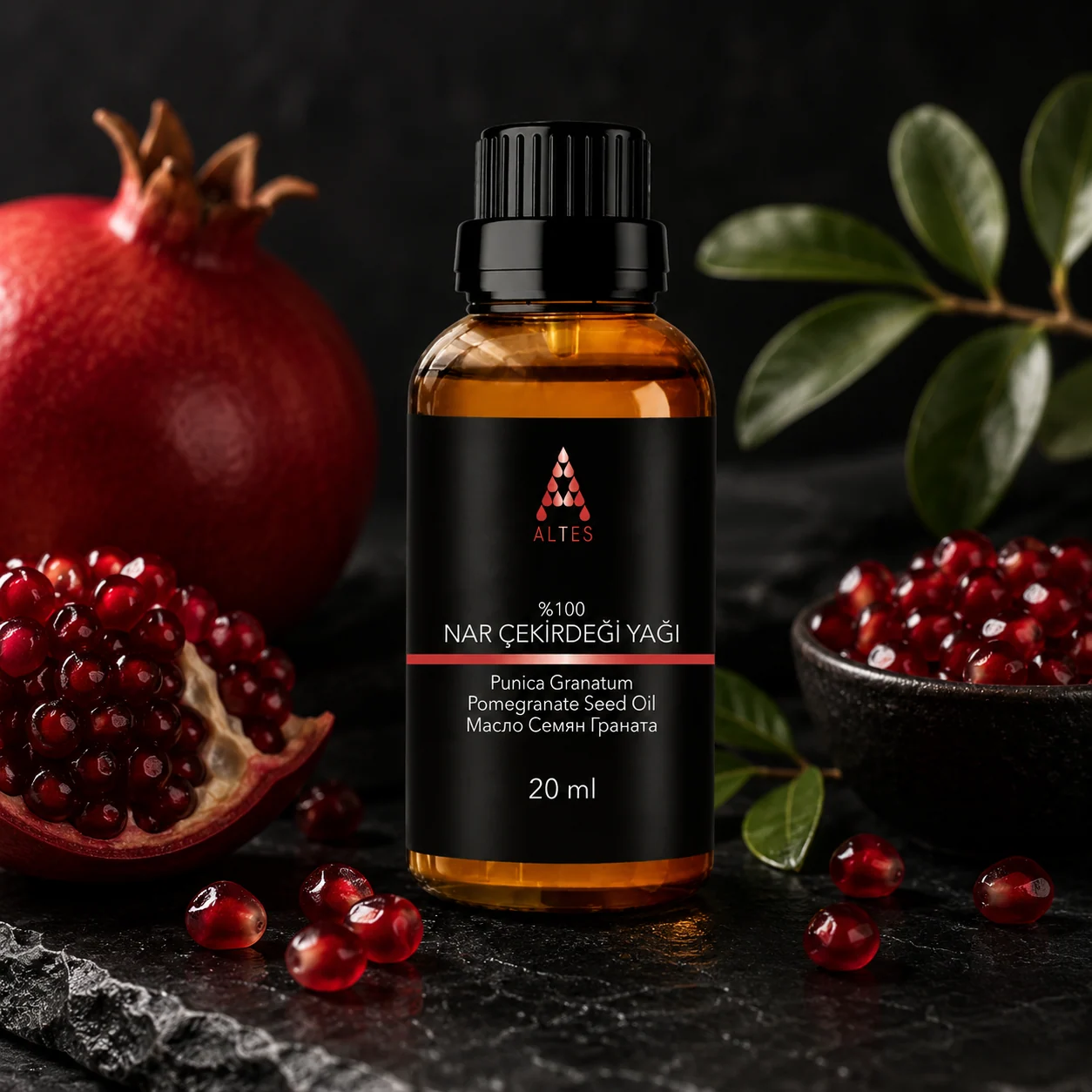 ALTES Nar Çekirdeği Yağı 20 ml – %100 Saf ve Doğal Soğuk Sıkım - koyu lüks ürün görseli