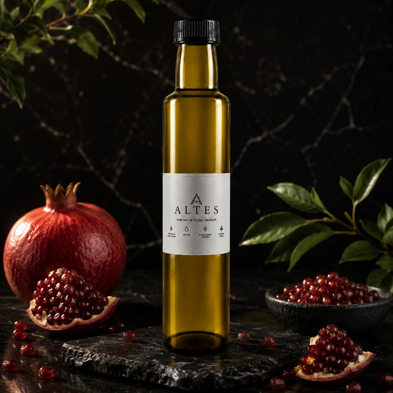 ALTES Nar Çekirdeği Yağı 250 ml – %100 Saf ve Doğal Soğuk Sıkım - koyu lüks ürün görseli
