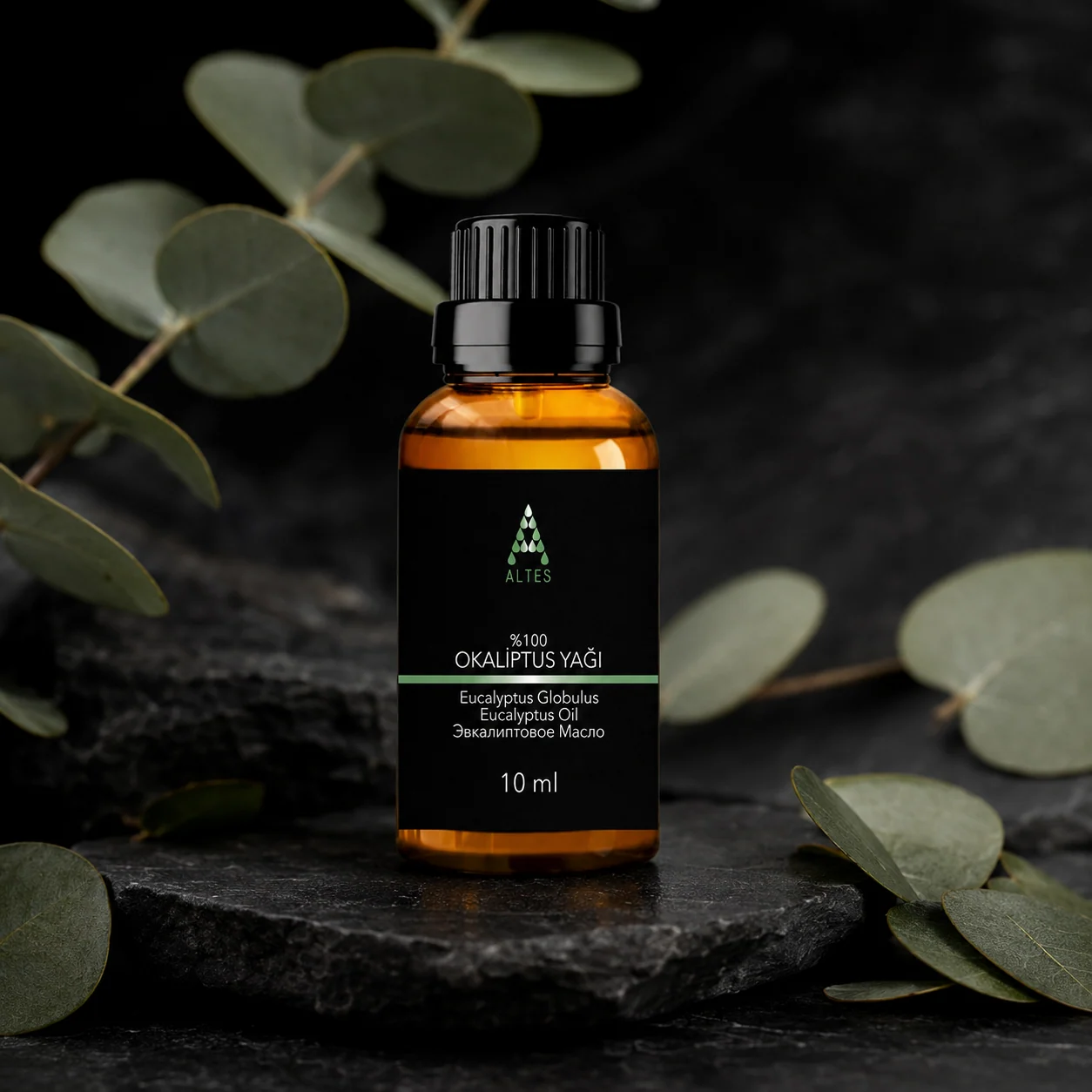 ALTES Okaliptüs Uçucu Yağı 10 ml – %100 Saf ve Doğal - koyu lüks ürün görseli
