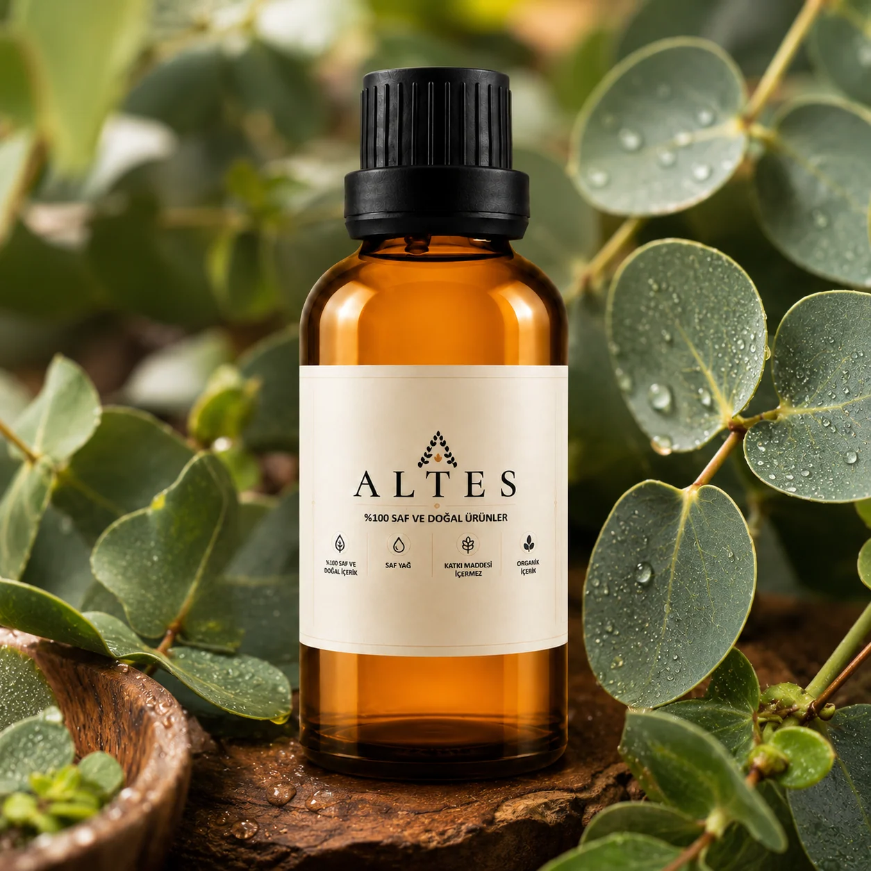 ALTES Okaliptüs Uçucu Yağı 100 ml – %100 Saf ve Doğal - bitkisel yakın plan ürün görseli