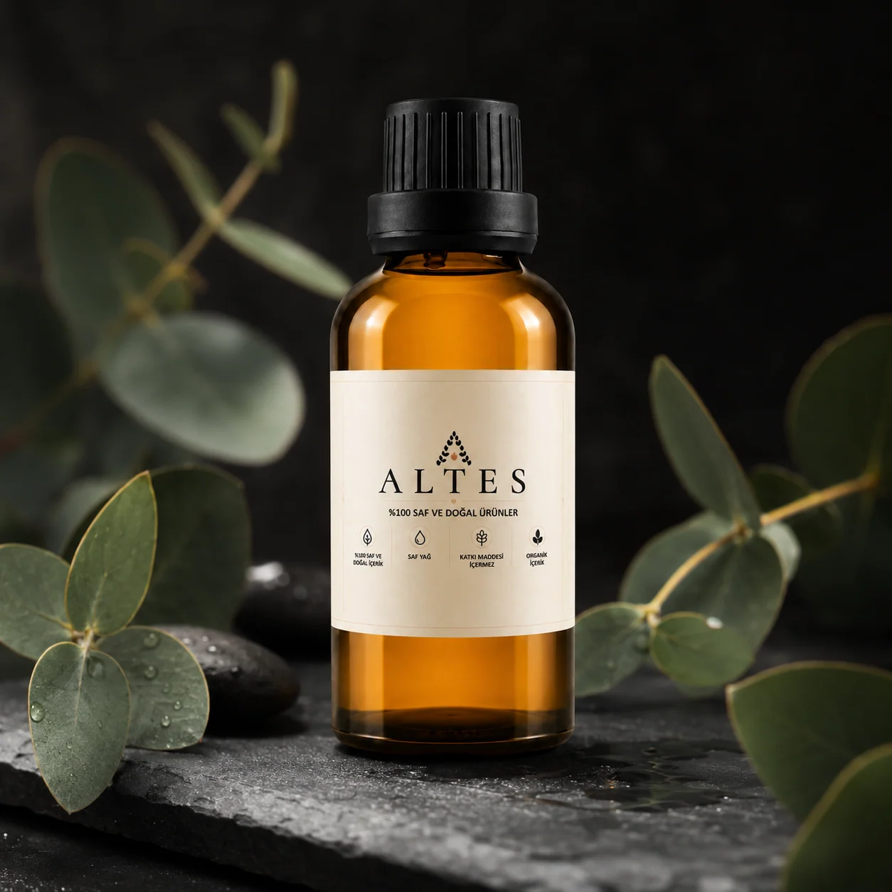 ALTES Okaliptüs Uçucu Yağı 50 ml – %100 Saf ve Doğal - koyu lüks ürün görseli