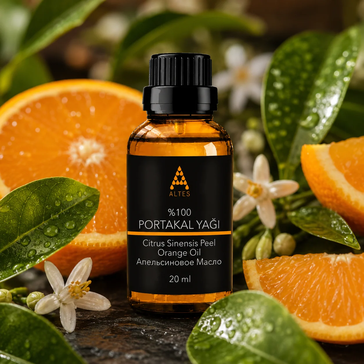 ALTES Portakal Uçucu Yağı 20 ml – %100 Saf ve Doğal - bitkisel yakın plan ürün görseli