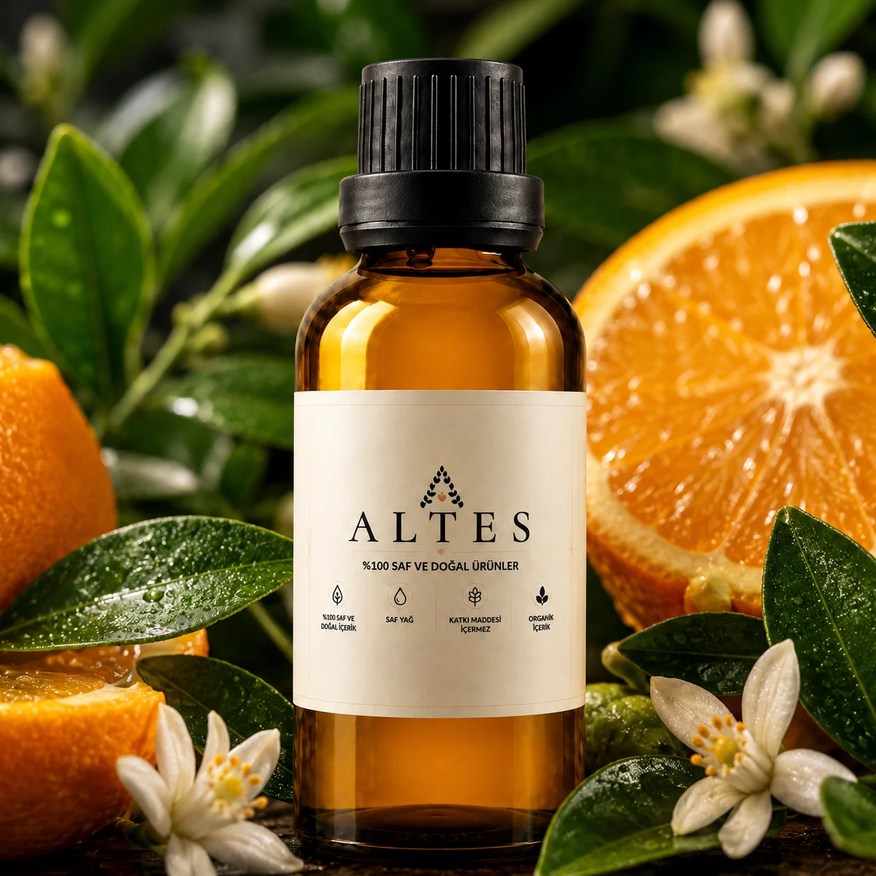 ALTES Portakal Uçucu Yağı 50 ml – %100 Saf ve Doğal - bitkisel yakın plan ürün görseli