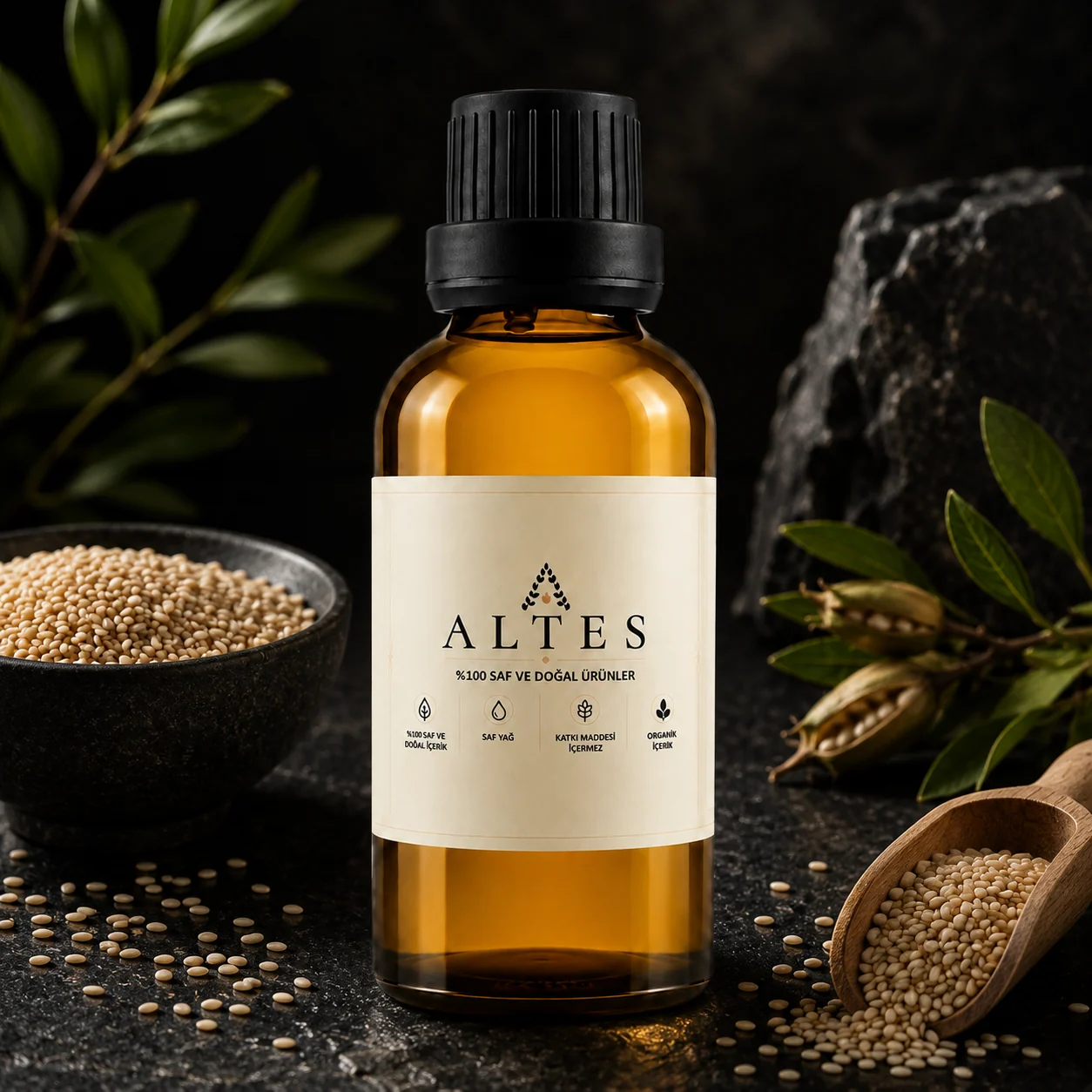 ALTES Susam Yağı 100 ml – %100 Saf ve Doğal - koyu lüks ürün görseli
