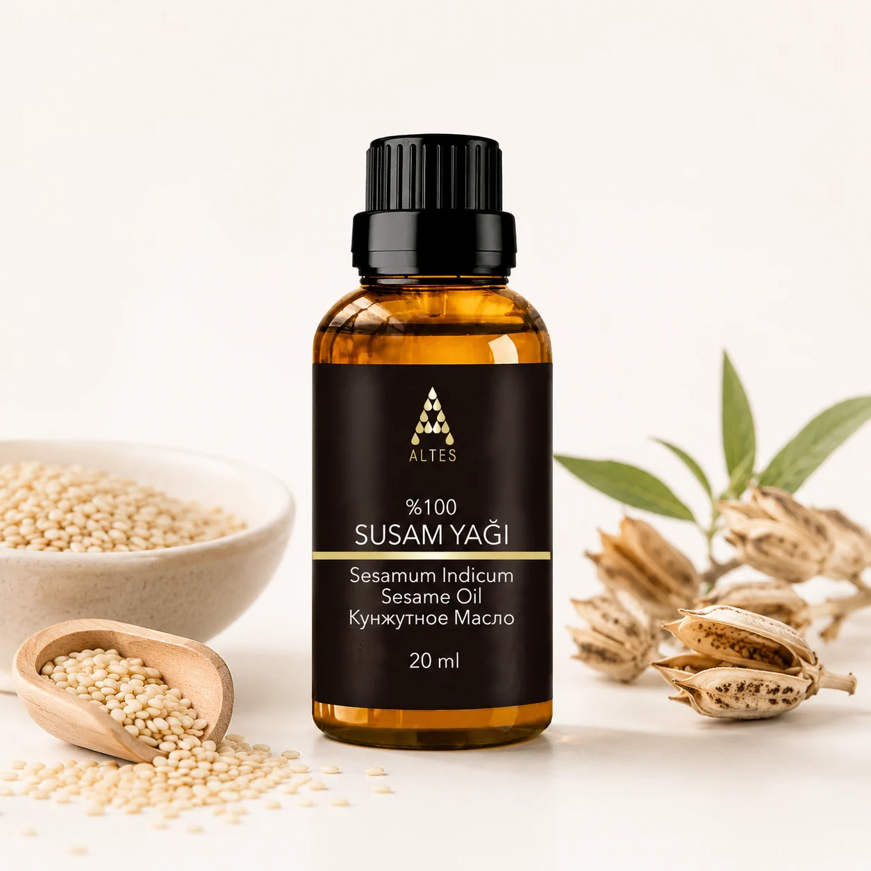 ALTES Susam Yağı 20 ml – %100 Saf ve Doğal - beyaz zemin ürün görseli