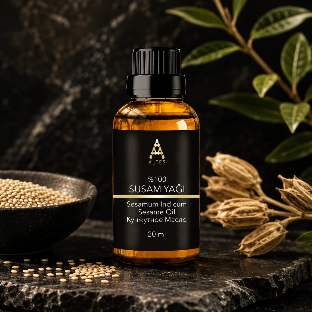 ALTES Susam Yağı 20 ml – %100 Saf ve Doğal - koyu lüks ürün görseli