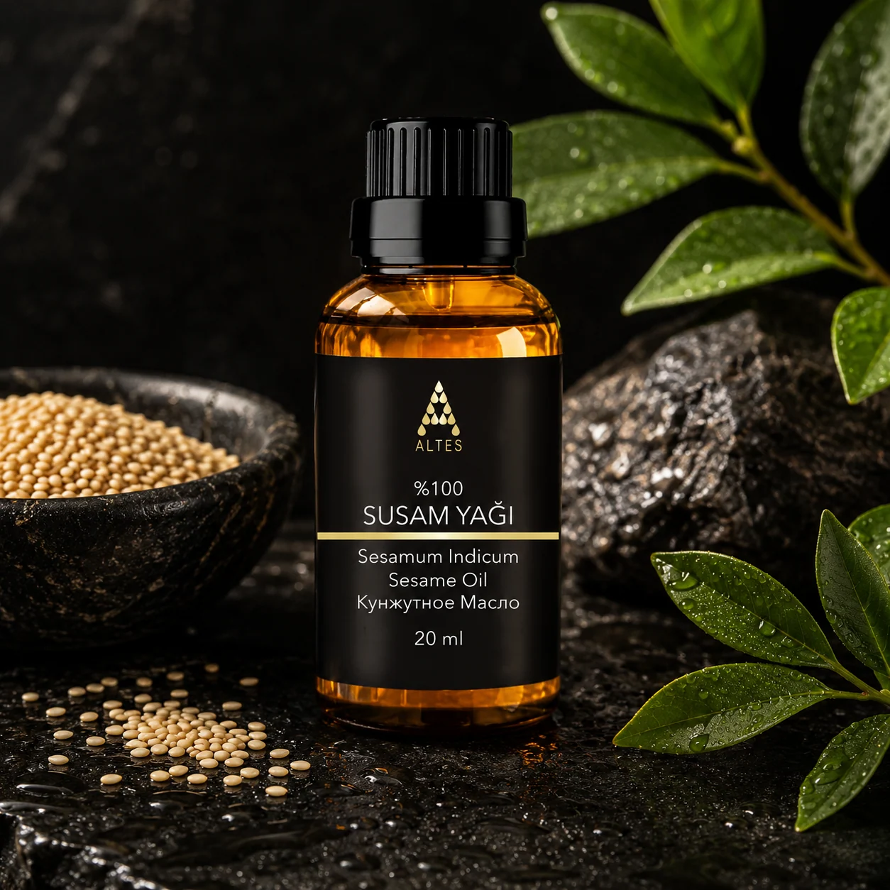 ALTES Susam Yağı 20 ml – %100 Saf ve Doğal - siyah taş zemin ürün görseli