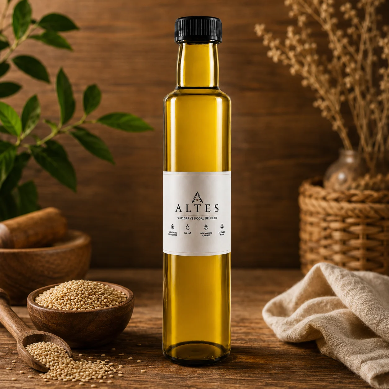 ALTES Susam Yağı 250 ml – %100 Saf ve Doğal - ahşap zemin ürün görseli