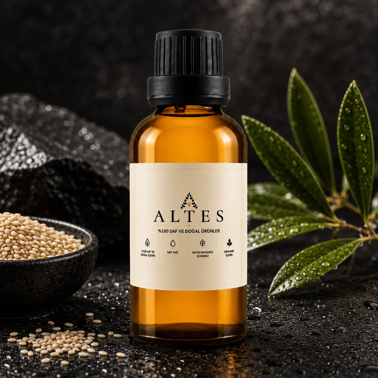 ALTES Susam Yağı 50 ml – %100 Saf ve Doğal - siyah taş zemin ürün görseli