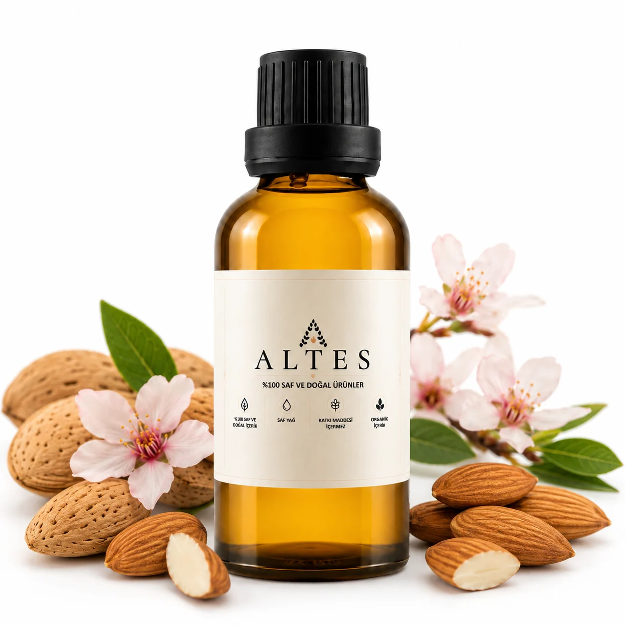 ALTES Tatlı Badem Yağı 100 ml – %100 Saf ve Doğal - beyaz zemin ürün görseli