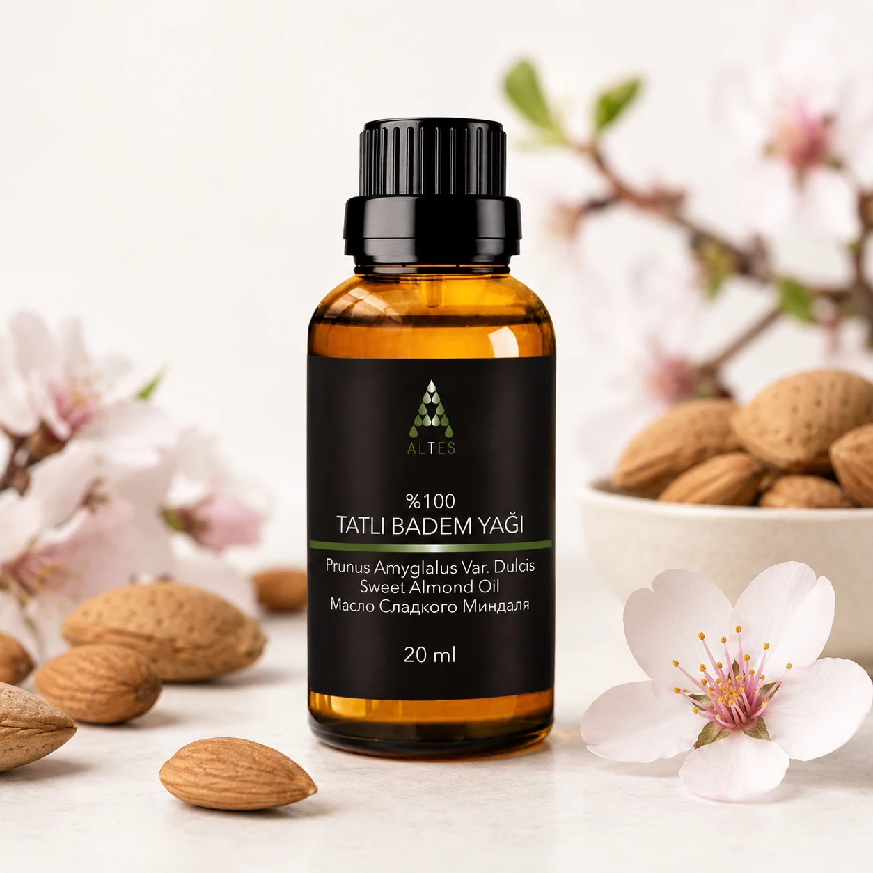 ALTES Tatlı Badem Yağı 20 ml – %100 Saf ve Doğal - beyaz zemin ürün görseli