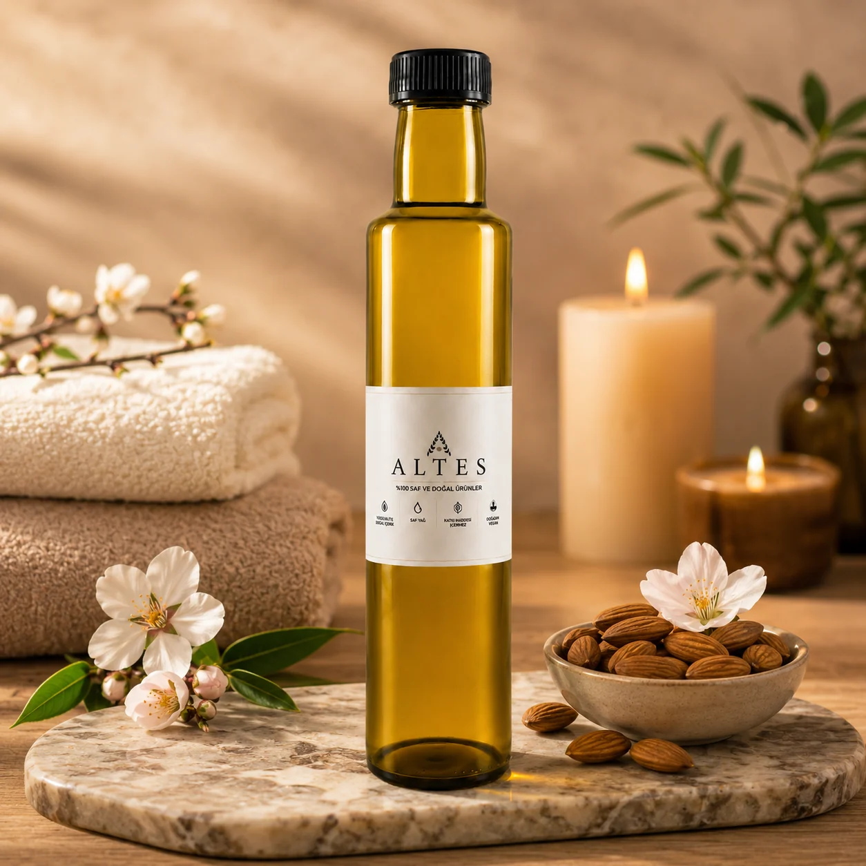 Tatlı Badem Yağı 250 ml – %100 Saf ve Doğal